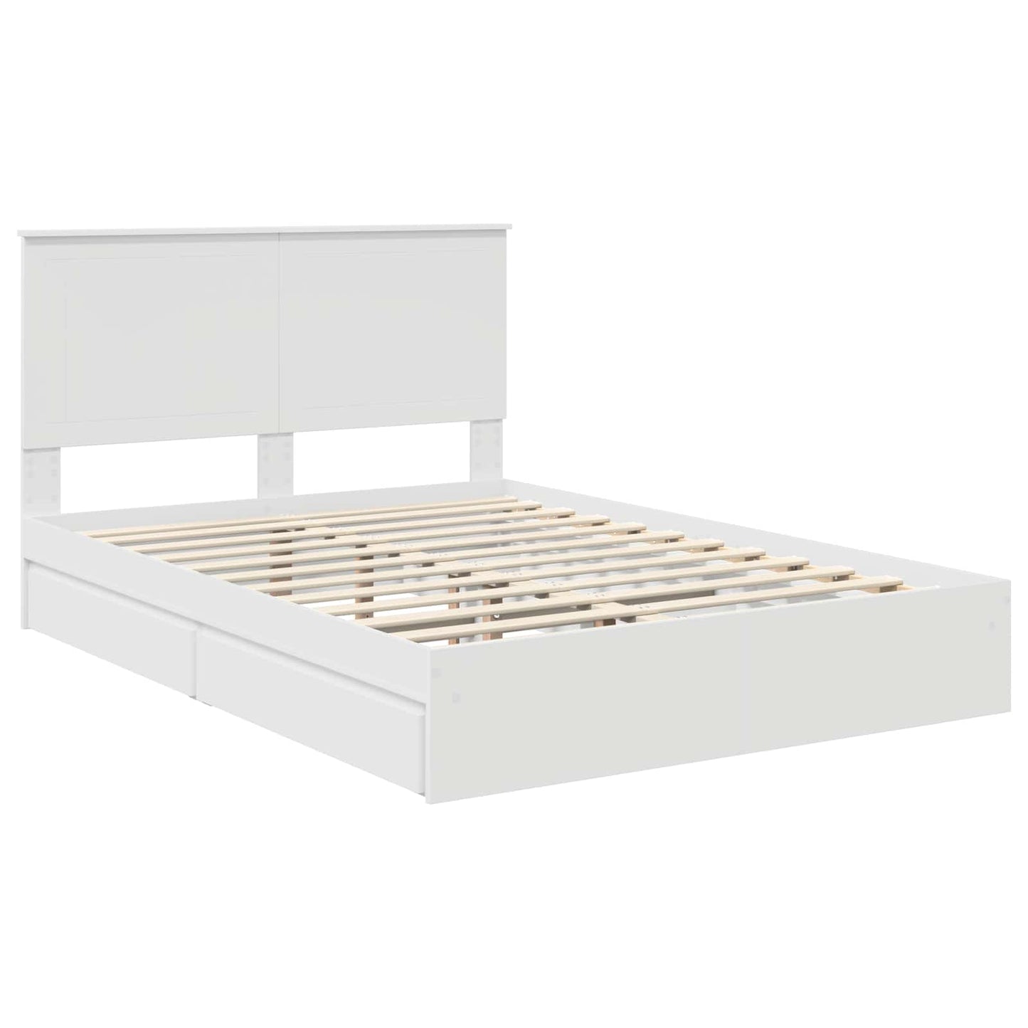 Opslag bed met hoofdeinde Wit 140 x 200 cm Bewerkt hout is nu te koop bij PeponiXL, paradijselijk wonen!
