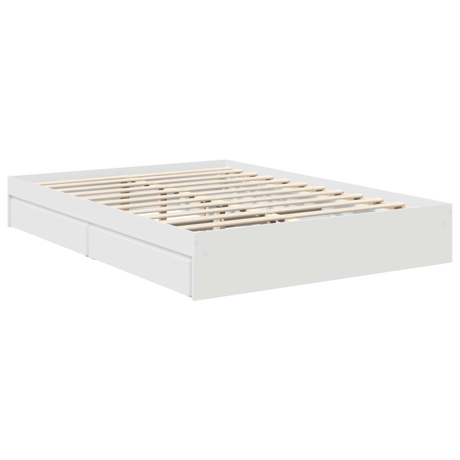 Opslag bed met hoofdeinde Wit 140 x 200 cm Bewerkt hout is nu te koop bij PeponiXL, paradijselijk wonen!