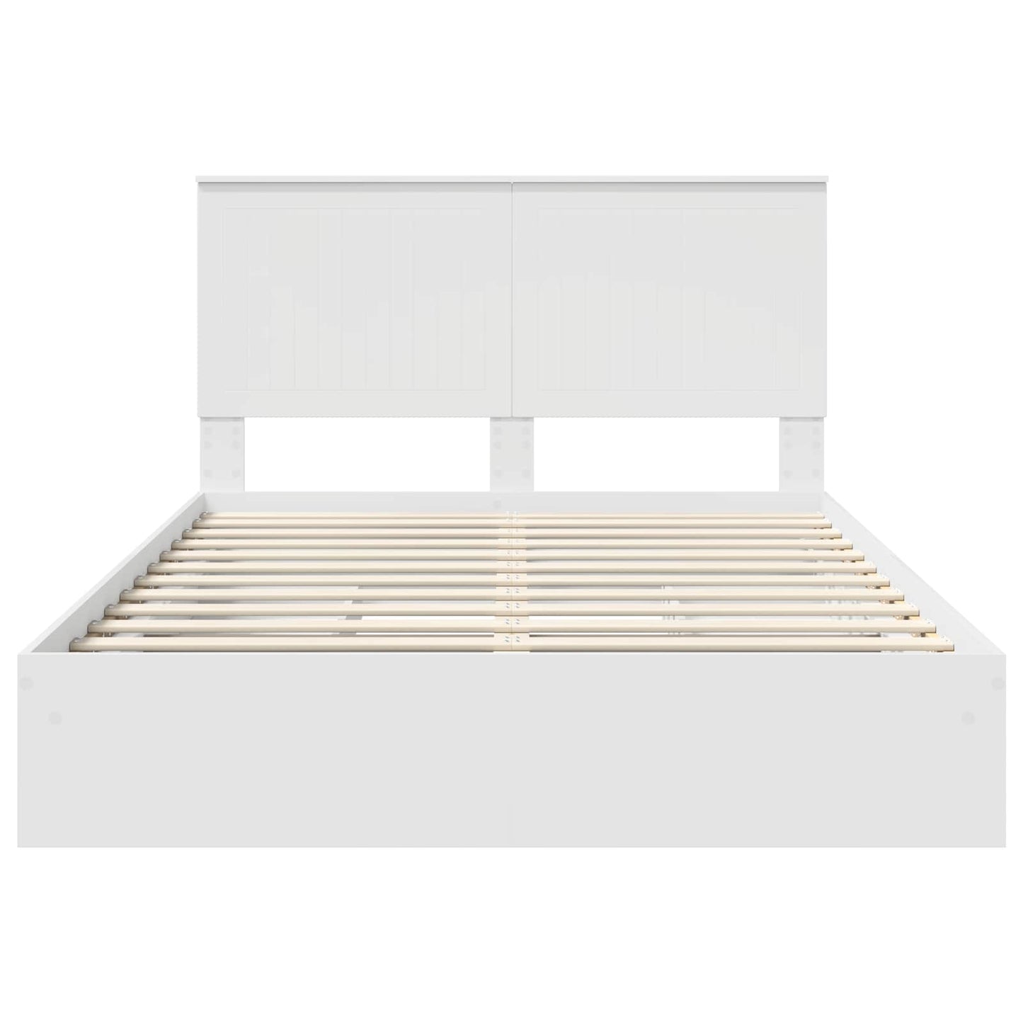 Opslag bed met hoofdeinde Wit 140 x 200 cm Bewerkt hout is nu te koop bij PeponiXL, paradijselijk wonen!