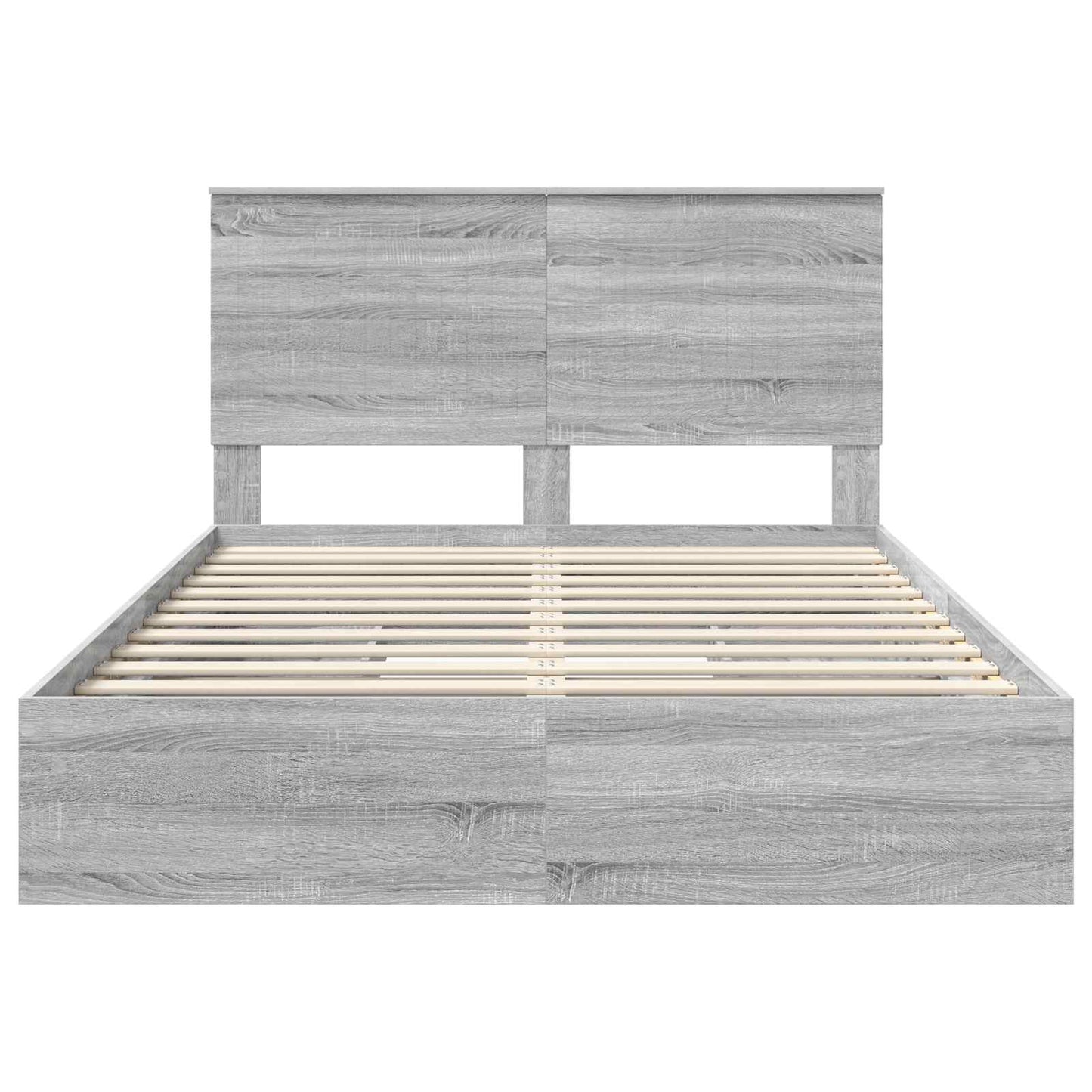 Opslag bed met lade Grijs Sonoma 140 x 200 cm Bewerkt hout is nu te koop bij PeponiXL, paradijselijk wonen!