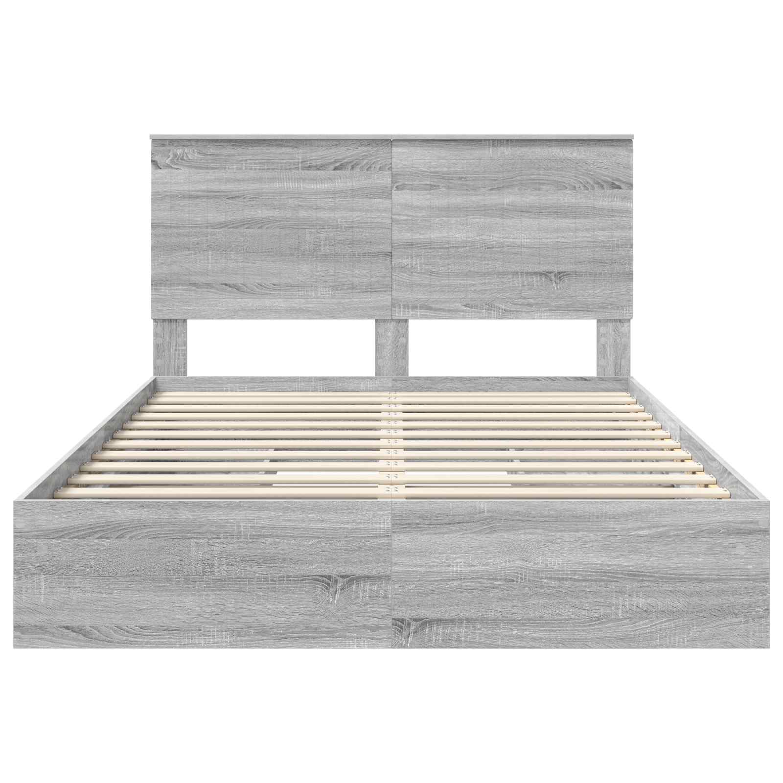 Opslag bed met lade Grijs Sonoma 140 x 200 cm Bewerkt hout is nu te koop bij PeponiXL, paradijselijk wonen!