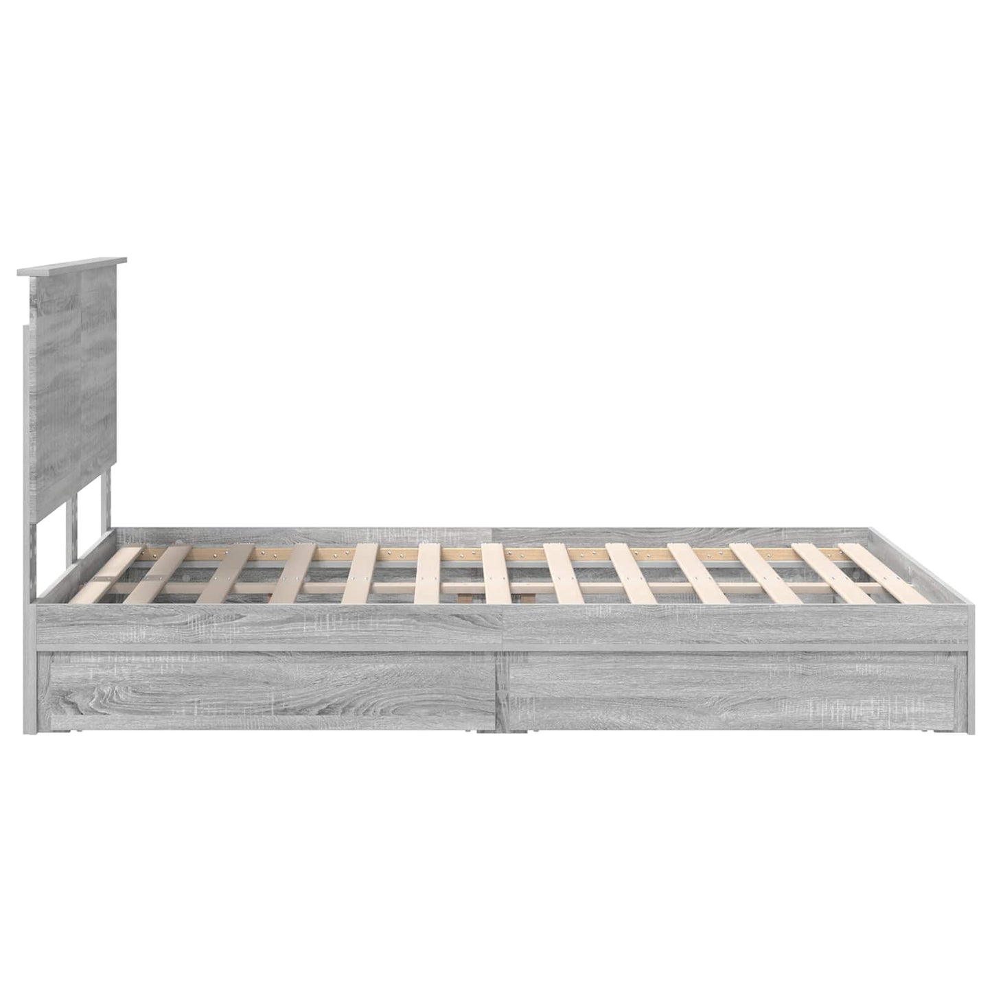 Opslag bed met lade Grijs Sonoma 140 x 200 cm Bewerkt hout is nu te koop bij PeponiXL, paradijselijk wonen!