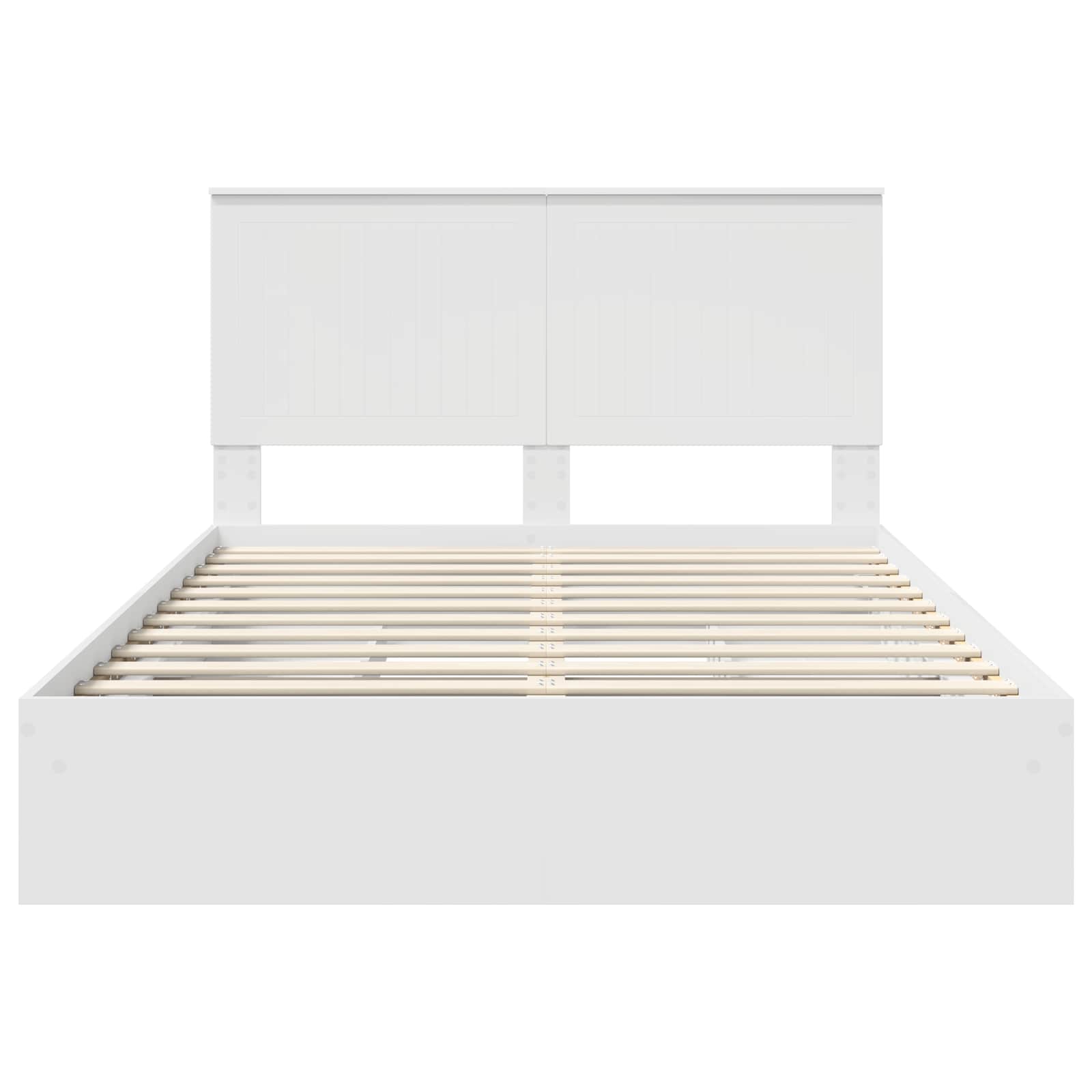 Opslag bed met hoofdeinde Wit 140 x 190 cm Bewerkt hout is nu te koop bij PeponiXL, paradijselijk wonen!