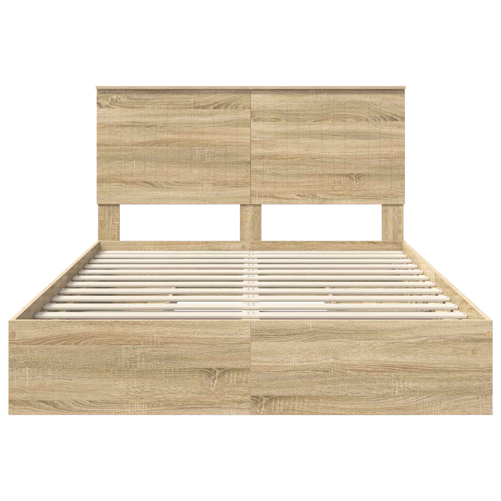 Opslag bed met lade Sonoma Eiken 135 x 190 cm Bewerkt hout is nu te koop bij PeponiXL, paradijselijk wonen!