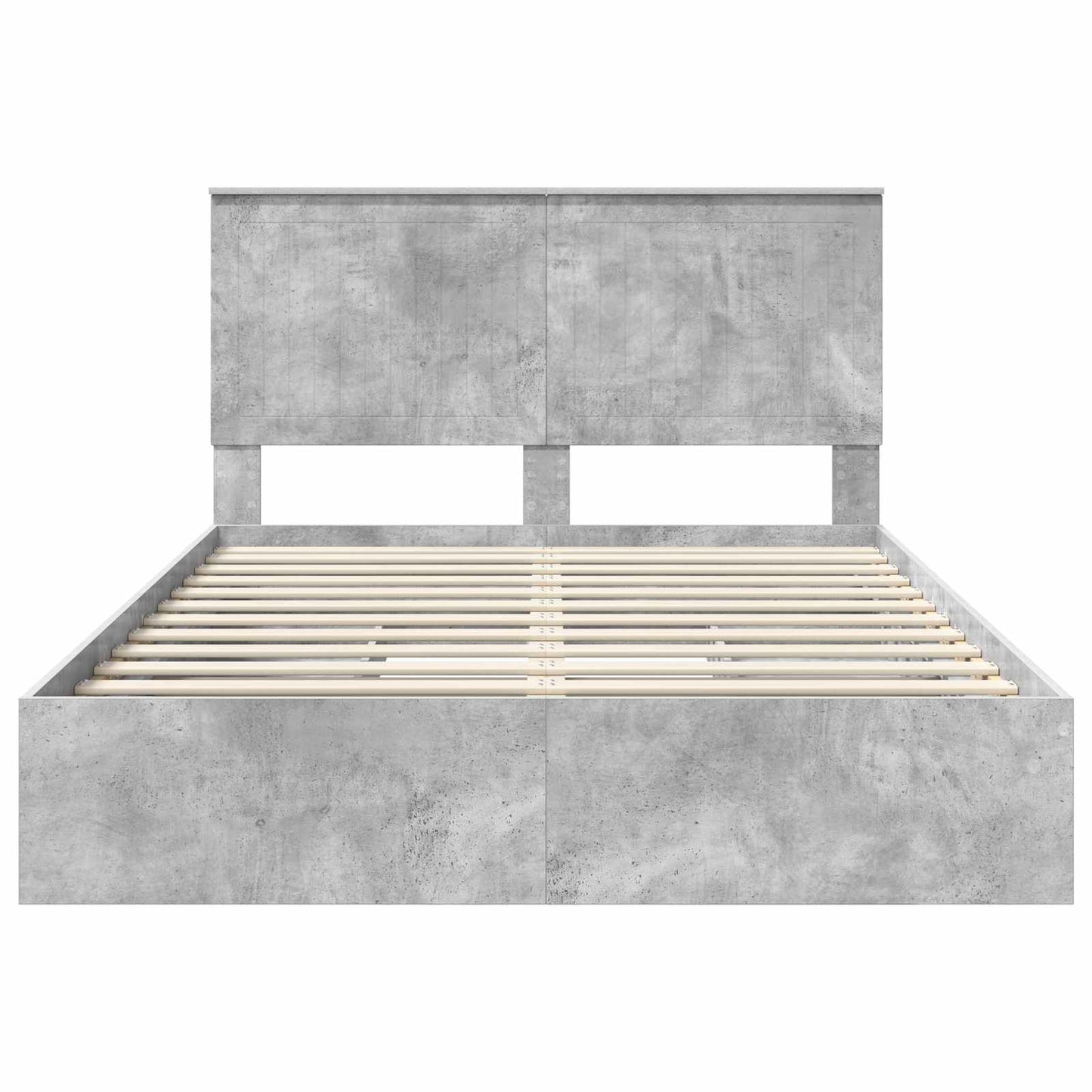 Opslag bed met hoofdeinde Beton Grijs 135 x 190 cm Bewerkt hout is nu te koop bij PeponiXL, paradijselijk wonen!
