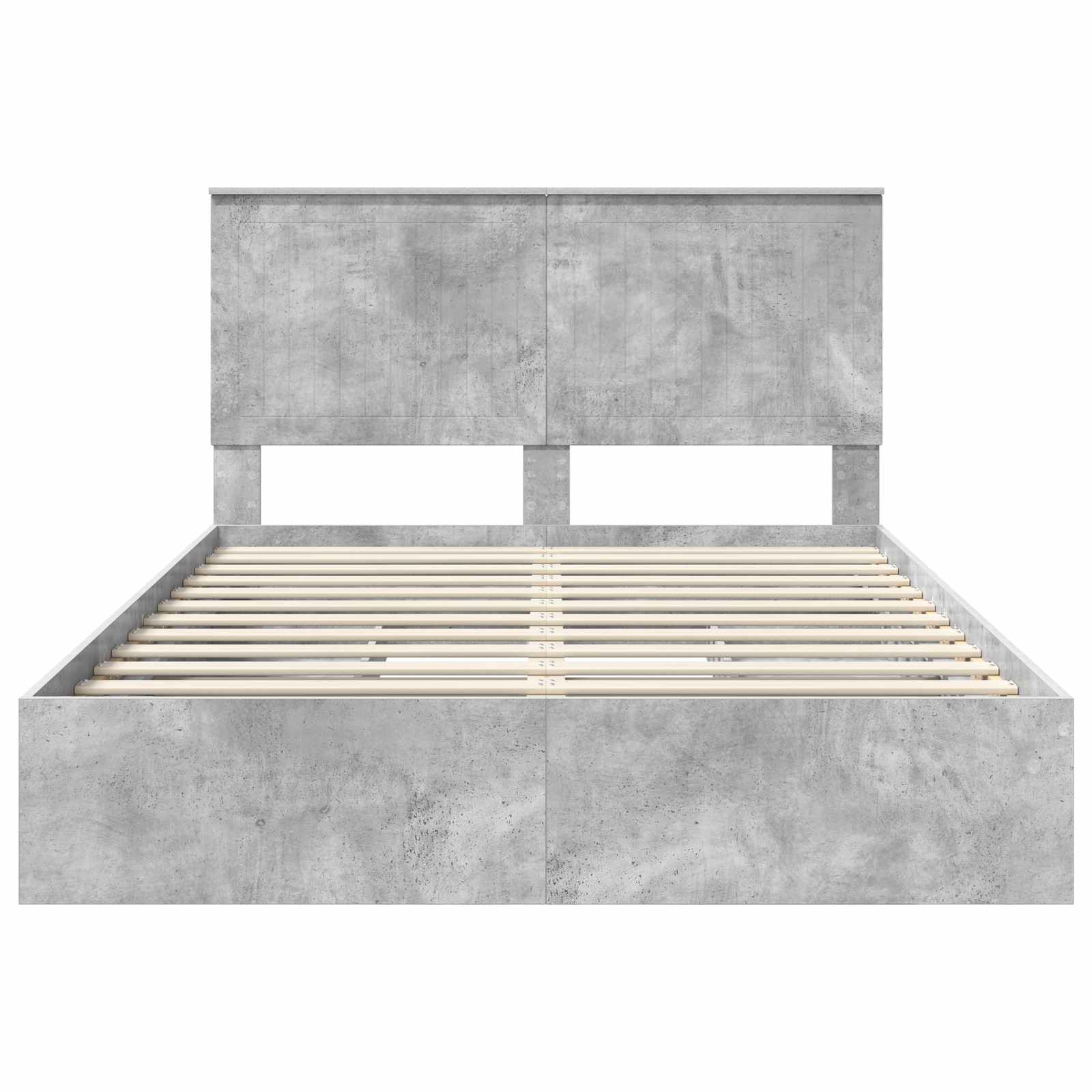 Opslag bed met hoofdeinde Beton Grijs 135 x 190 cm Bewerkt hout is nu te koop bij PeponiXL, paradijselijk wonen!