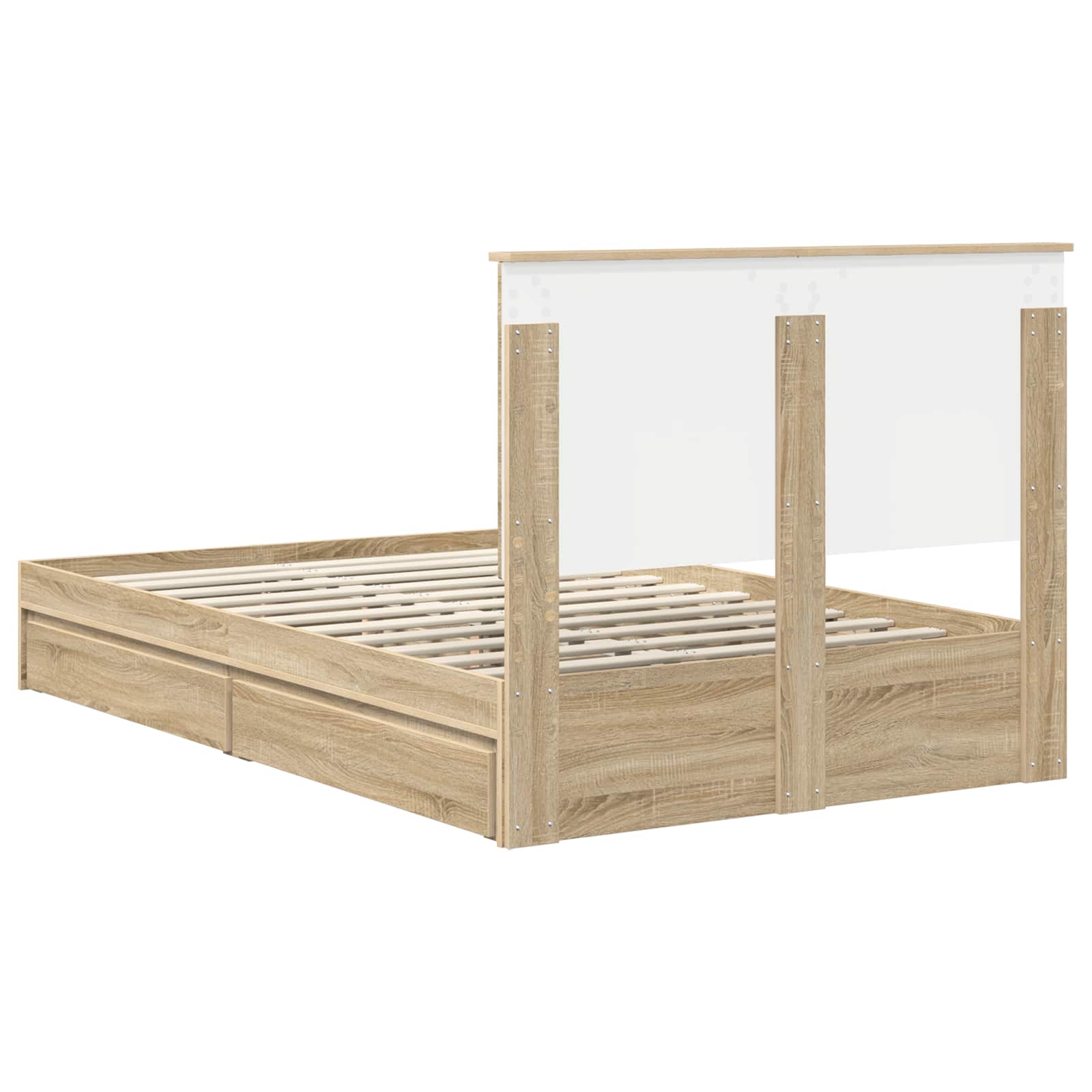Opslag bed met lade Sonoma Eiken 120 x 200 cm Bewerkt hout is nu te koop bij PeponiXL, paradijselijk wonen!
