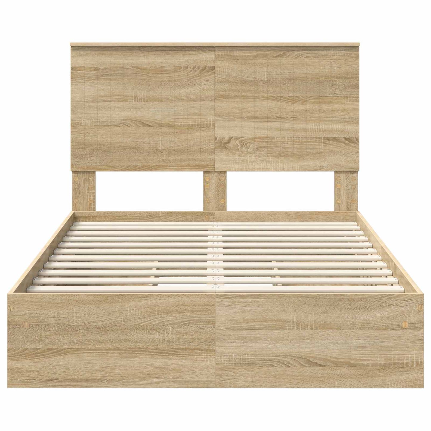 Opslag bed met lade Sonoma Eiken 120 x 200 cm Bewerkt hout is nu te koop bij PeponiXL, paradijselijk wonen!