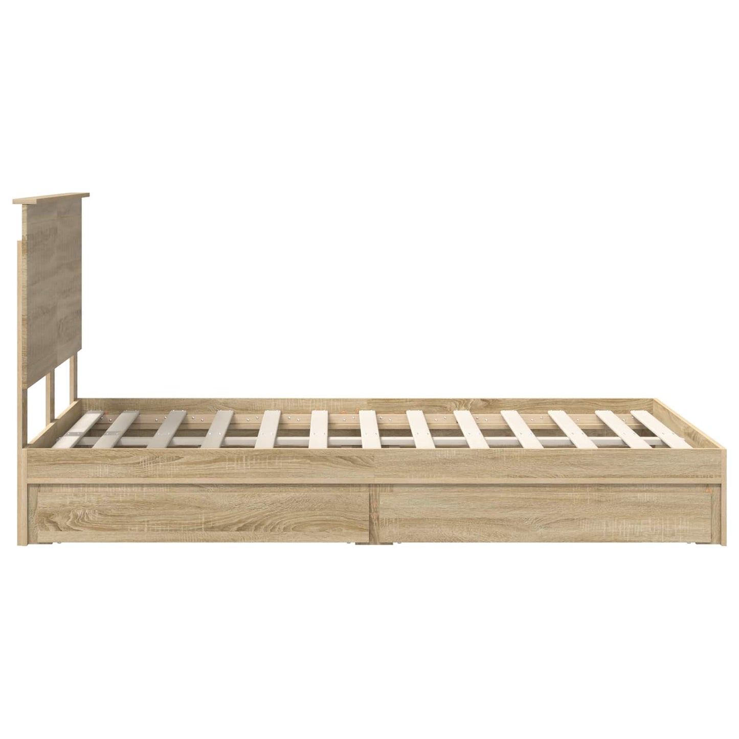 Opslag bed met lade Sonoma Eiken 120 x 200 cm Bewerkt hout is nu te koop bij PeponiXL, paradijselijk wonen!