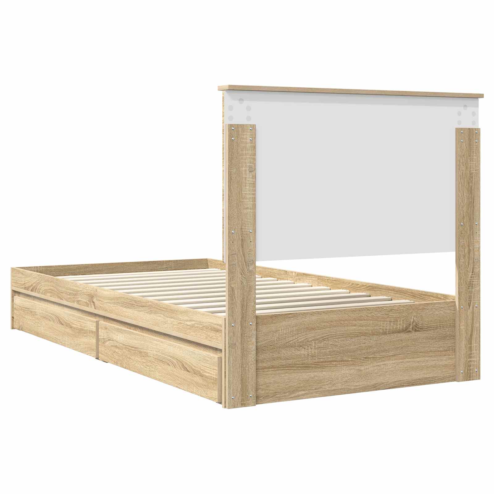 Opslag bed met lade Sonoma Eiken 100 x 200 cm Bewerkt hout is nu te koop bij PeponiXL, paradijselijk wonen!
