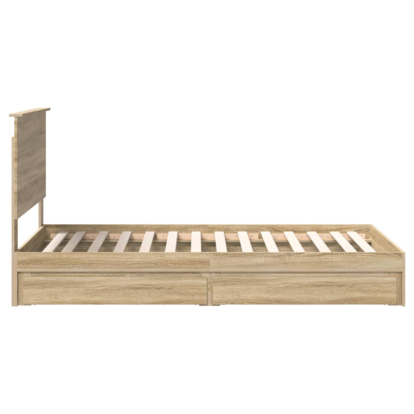 Opslag bed met lade Sonoma Eiken 100 x 200 cm Bewerkt hout is nu te koop bij PeponiXL, paradijselijk wonen!