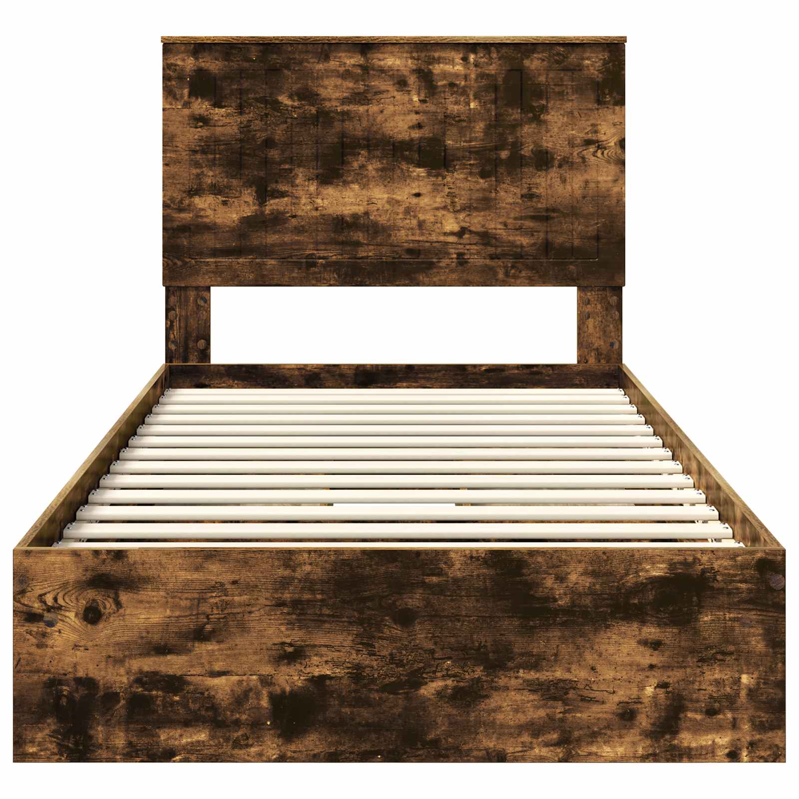 Opslag bed met lade Gerookt eiken 100 x 200 cm Bewerkt hout is nu te koop bij PeponiXL, paradijselijk wonen!