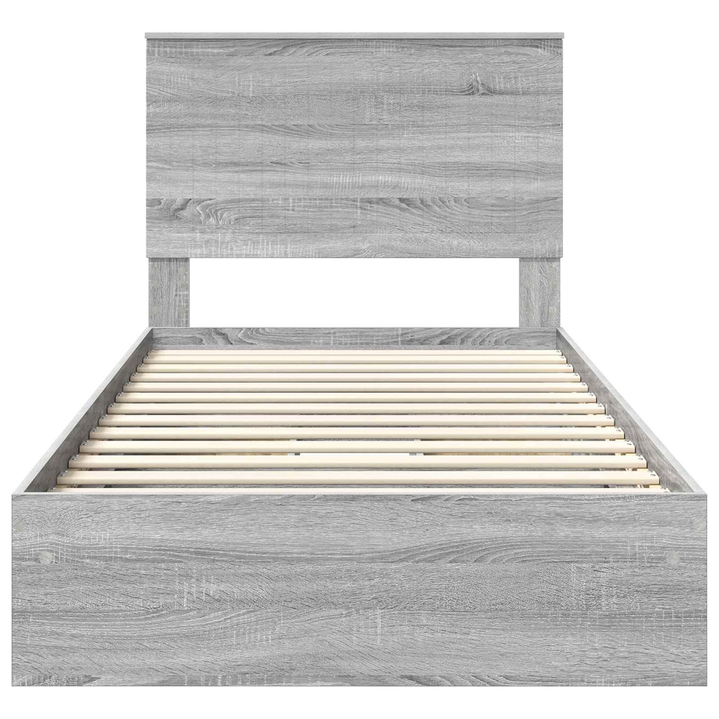 Opslag bed met lade Grijs Sonoma 100 x 200 cm Bewerkt hout is nu te koop bij PeponiXL, paradijselijk wonen!