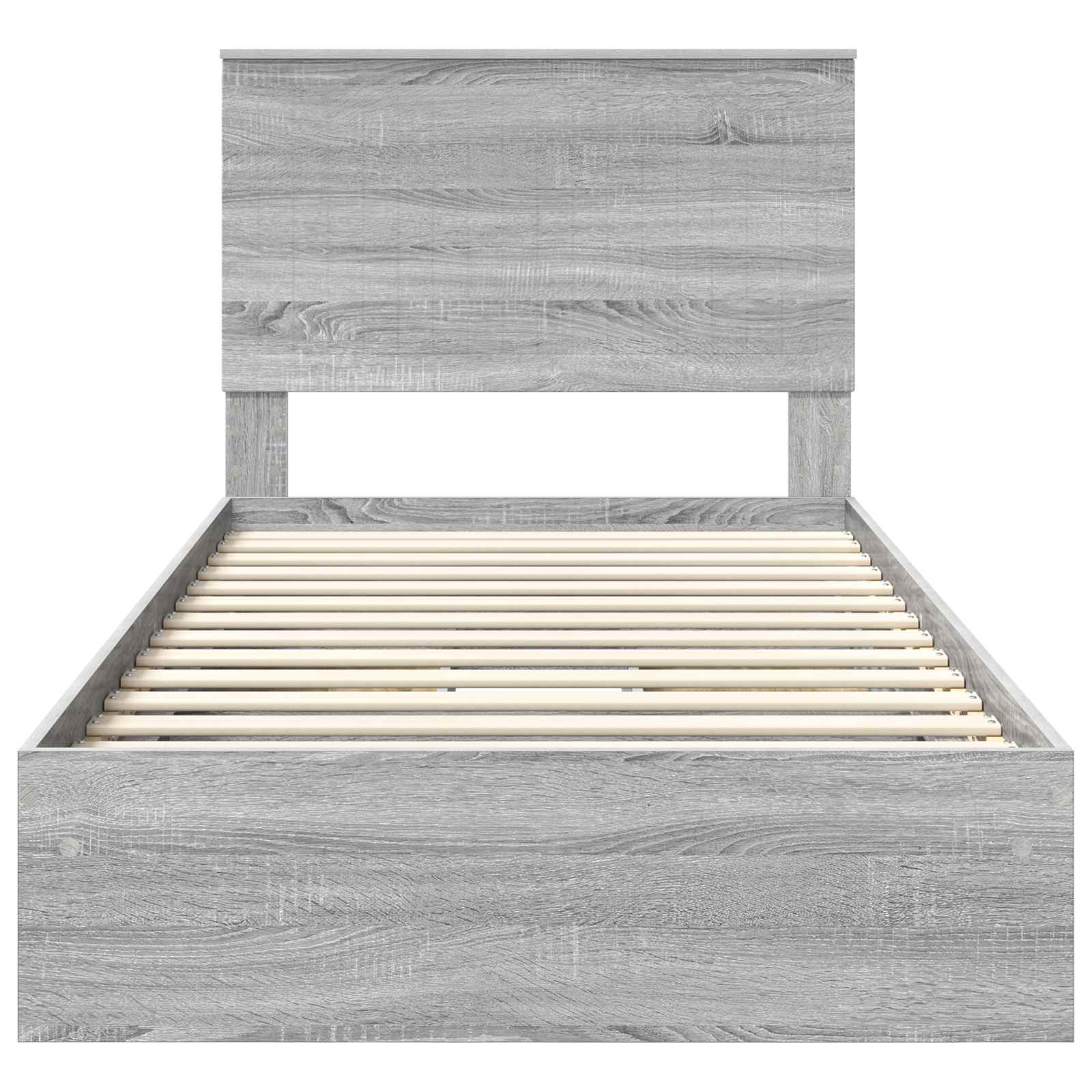 Opslag bed met lade Grijs Sonoma 100 x 200 cm Bewerkt hout is nu te koop bij PeponiXL, paradijselijk wonen!