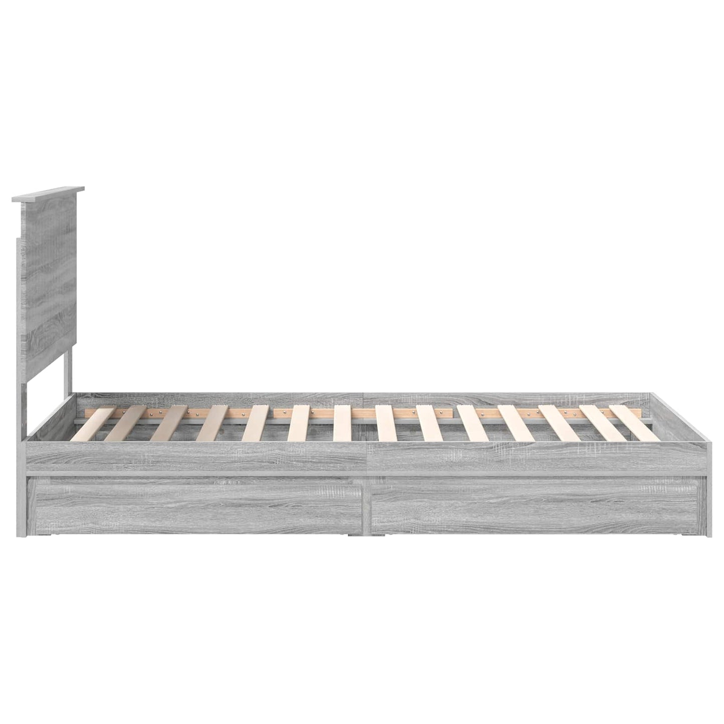 Opslag bed met lade Grijs Sonoma 100 x 200 cm Bewerkt hout is nu te koop bij PeponiXL, paradijselijk wonen!