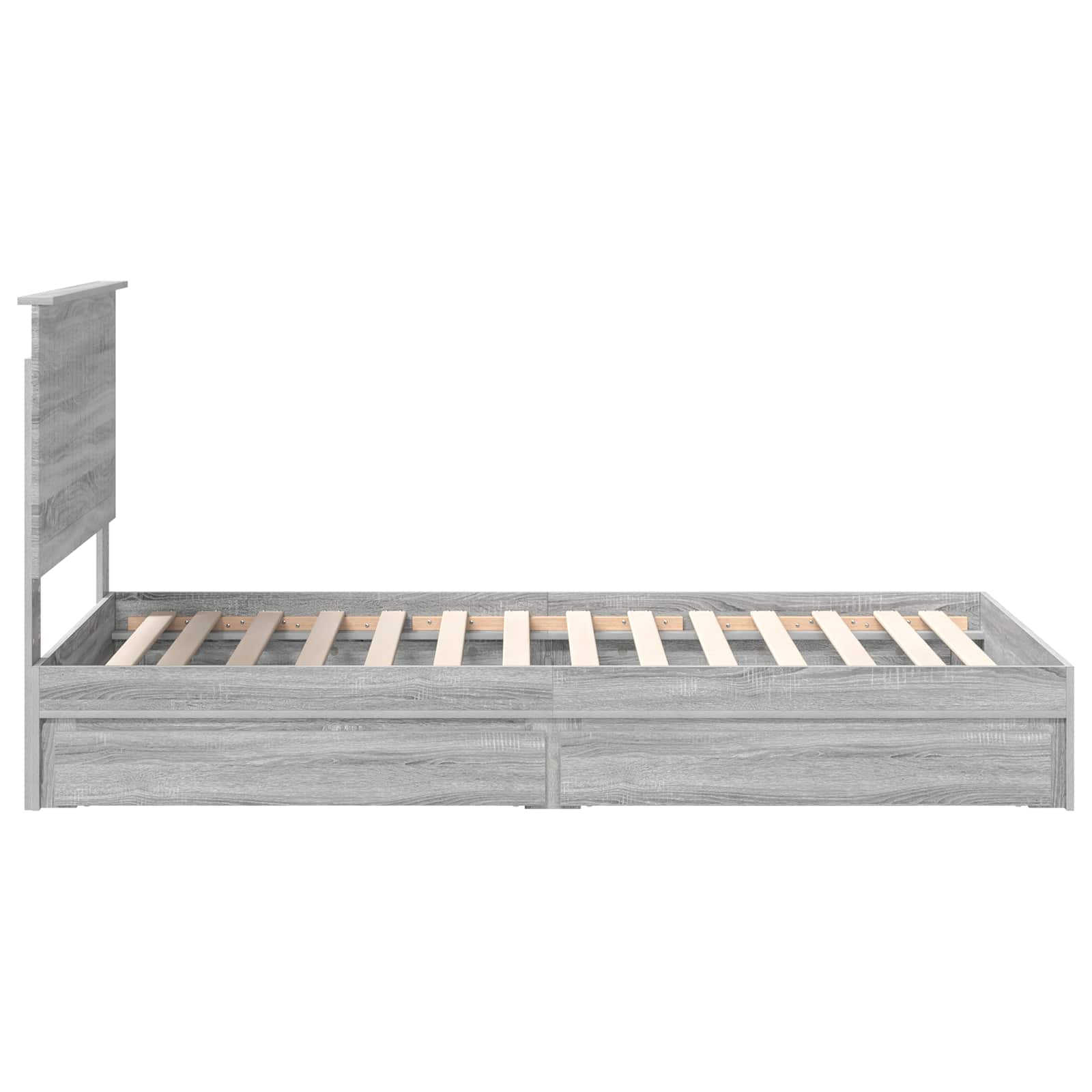 Opslag bed met lade Grijs Sonoma 100 x 200 cm Bewerkt hout is nu te koop bij PeponiXL, paradijselijk wonen!