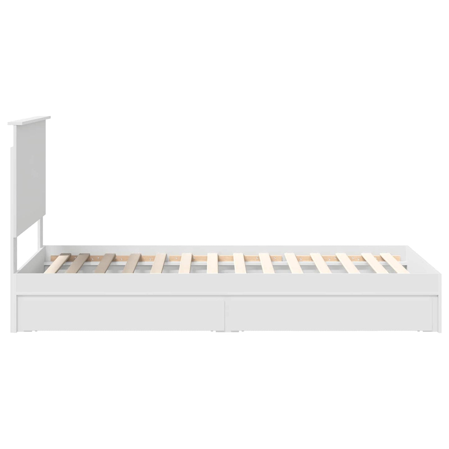 Opslag bed met hoofdeinde met lade Wit 90 x 200 cm Bewerkt hout is nu te koop bij PeponiXL, paradijselijk wonen!