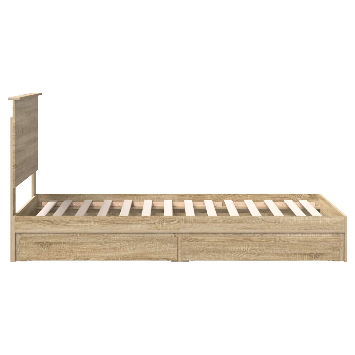 Opslag bed met hoofdeinde Sonoma Eiken 90 x 200 cm Bewerkt hout is nu te koop bij PeponiXL, paradijselijk wonen!