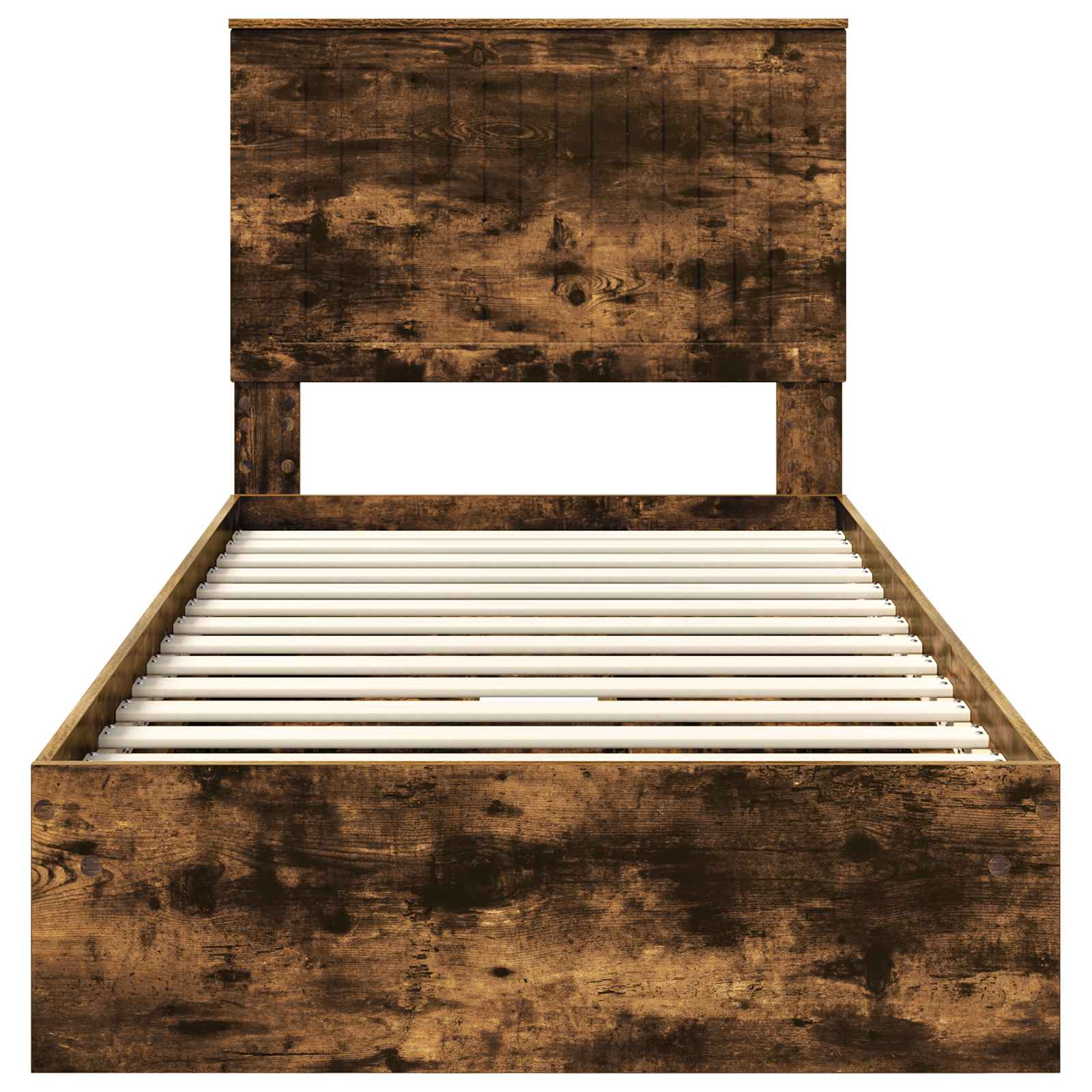 Opslag bed met lade Gerookt eiken 90 x 200 cm Bewerkt hout is nu te koop bij PeponiXL, paradijselijk wonen!