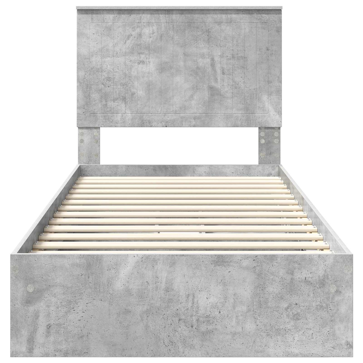 Opslag bed met hoofdeinde Beton Grijs 90 x 190 cm Bewerkt hout is nu te koop bij PeponiXL, paradijselijk wonen!