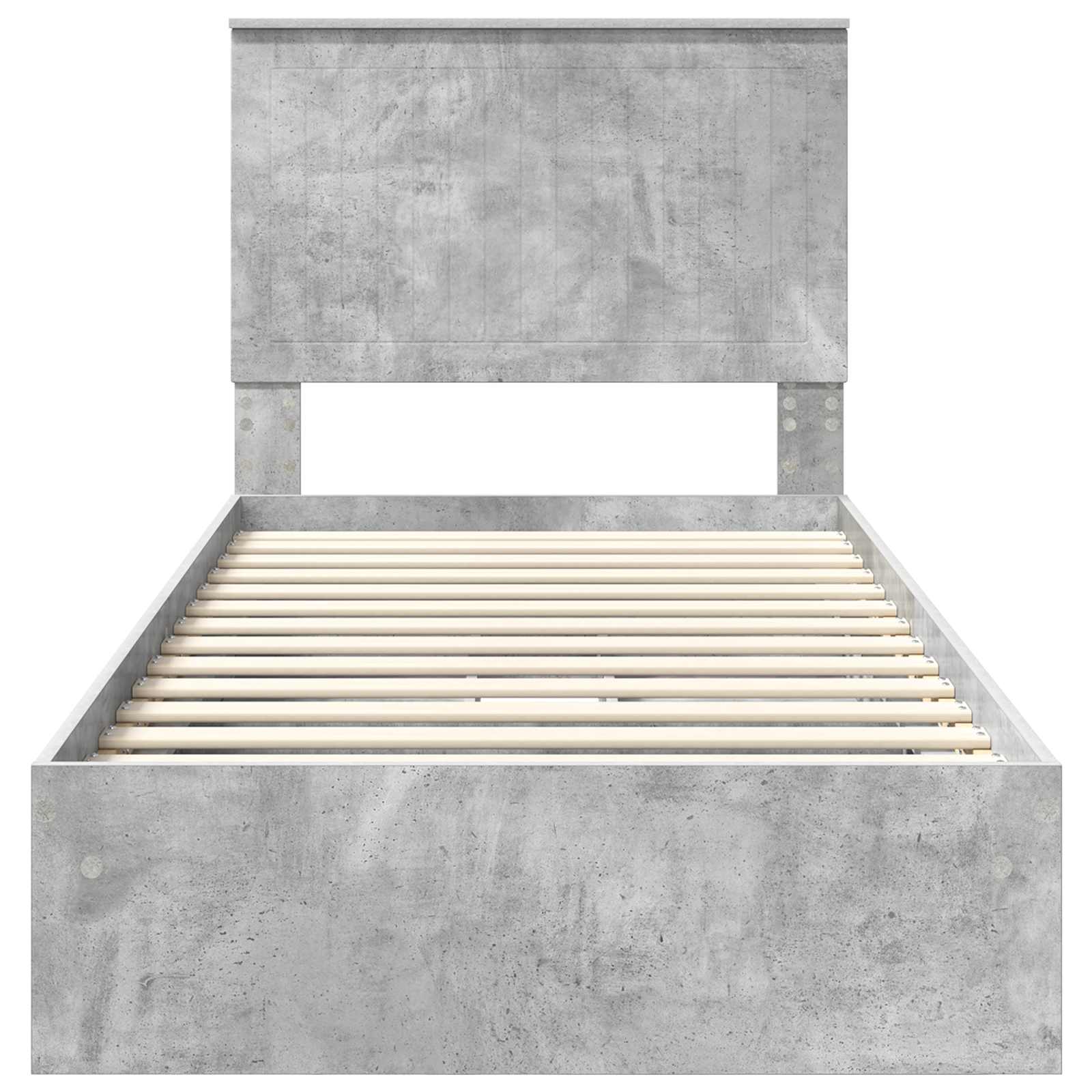Opslag bed met hoofdeinde Beton Grijs 90 x 190 cm Bewerkt hout is nu te koop bij PeponiXL, paradijselijk wonen!