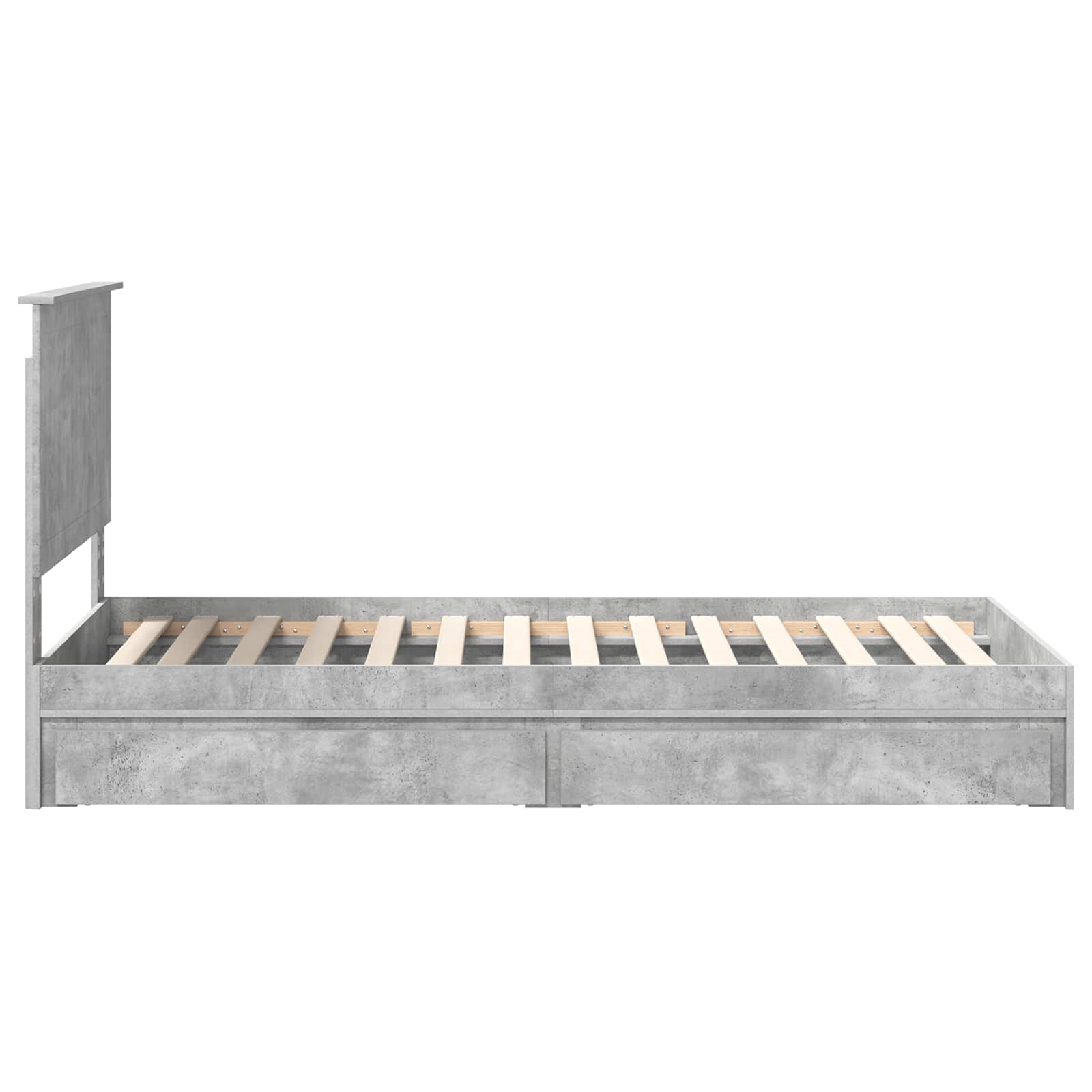 Opslag bed met hoofdeinde Beton Grijs 90 x 190 cm Bewerkt hout is nu te koop bij PeponiXL, paradijselijk wonen!