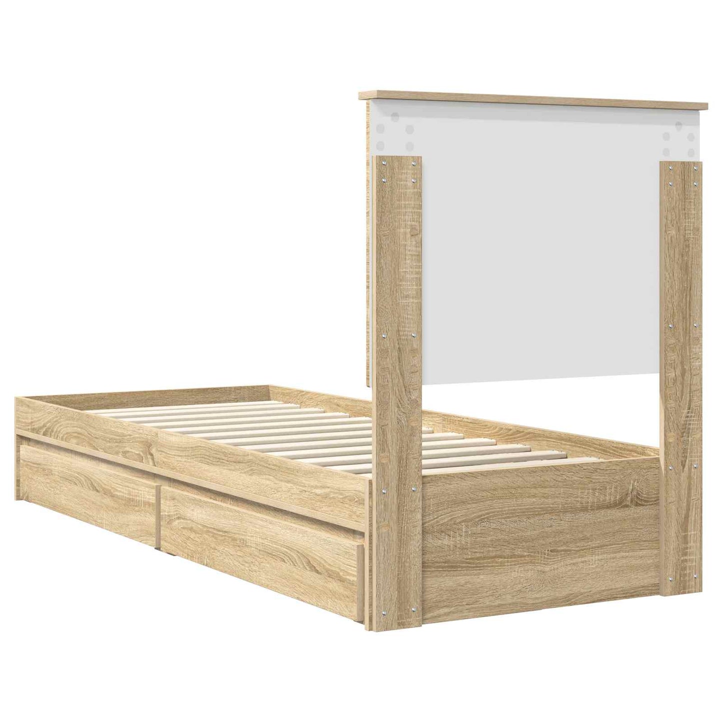 Opslag bed met hoofdeinde Sonoma Eiken 75 x 190 cm Bewerkt hout is nu te koop bij PeponiXL, paradijselijk wonen!