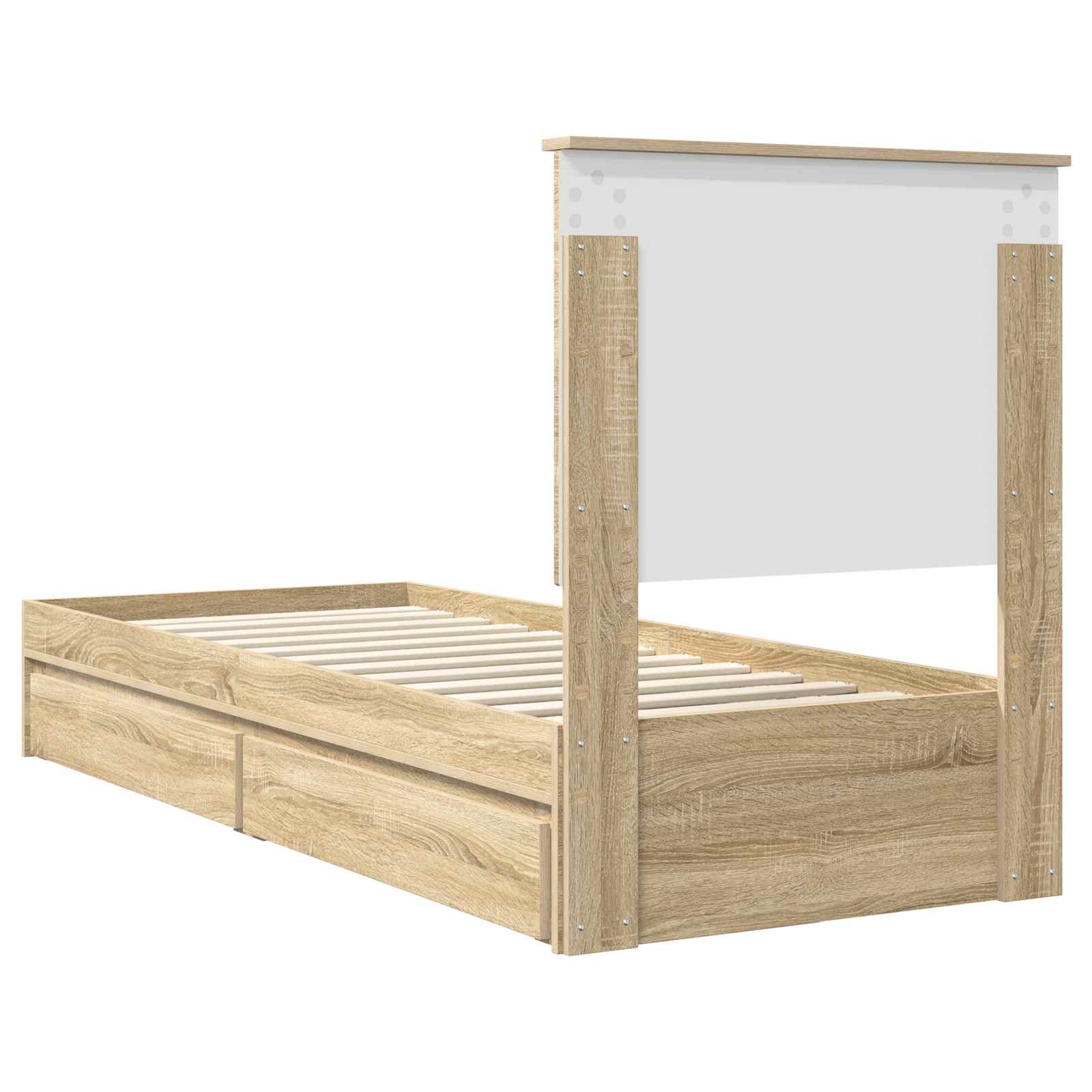 Opslag bed met hoofdeinde Sonoma Eiken 75 x 190 cm Bewerkt hout is nu te koop bij PeponiXL, paradijselijk wonen!