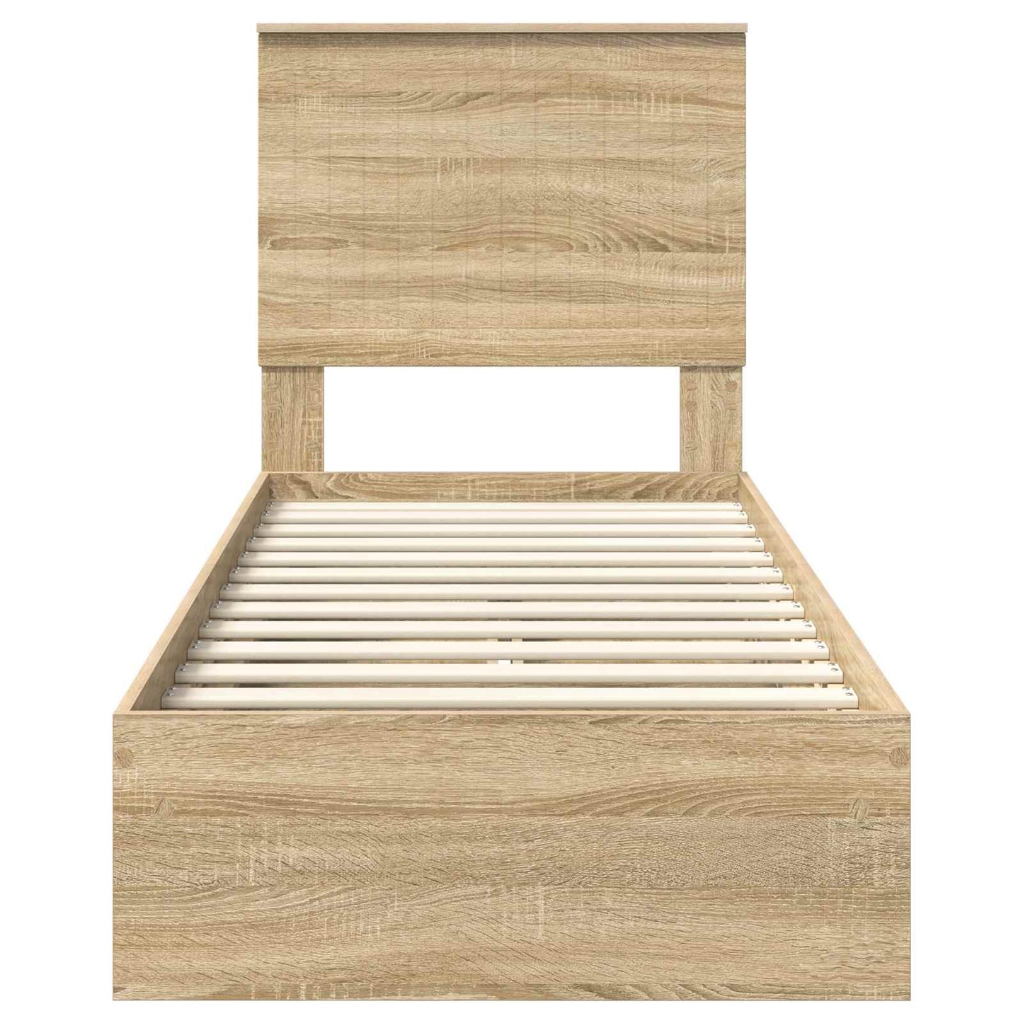 Opslag bed met hoofdeinde Sonoma Eiken 75 x 190 cm Bewerkt hout is nu te koop bij PeponiXL, paradijselijk wonen!