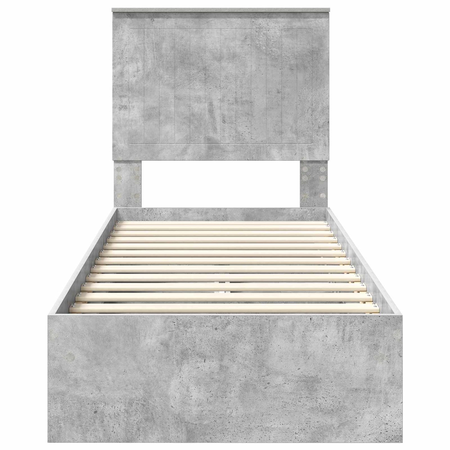 Opslag bed met hoofdeinde Beton Grijs 75 x 190 cm Bewerkt hout is nu te koop bij PeponiXL, paradijselijk wonen!