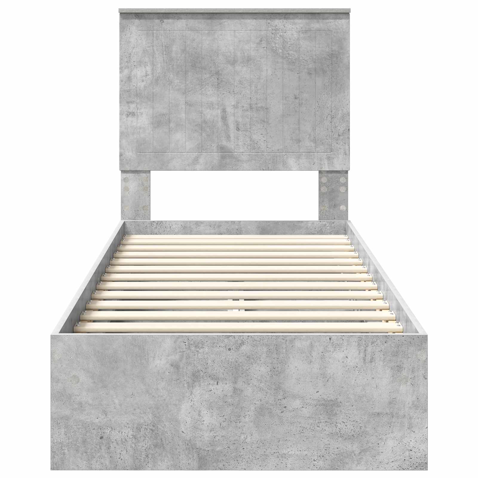 Opslag bed met hoofdeinde Beton Grijs 75 x 190 cm Bewerkt hout is nu te koop bij PeponiXL, paradijselijk wonen!