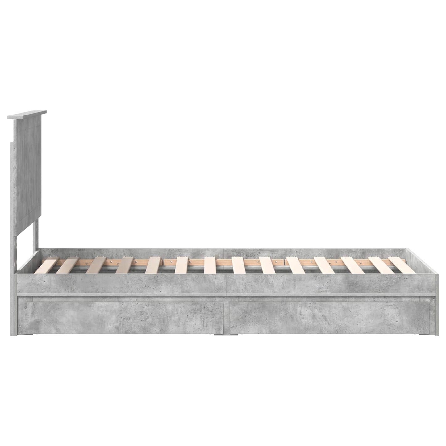 Opslag bed met hoofdeinde Beton Grijs 75 x 190 cm Bewerkt hout is nu te koop bij PeponiXL, paradijselijk wonen!