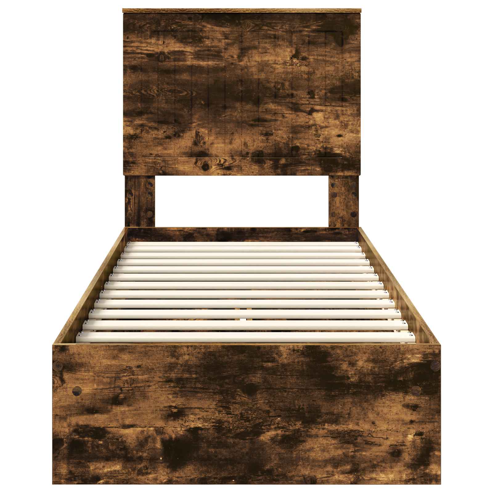 Opslag bed met lade Gerookt eiken 75 x 190 cm Bewerkt hout is nu te koop bij PeponiXL, paradijselijk wonen!