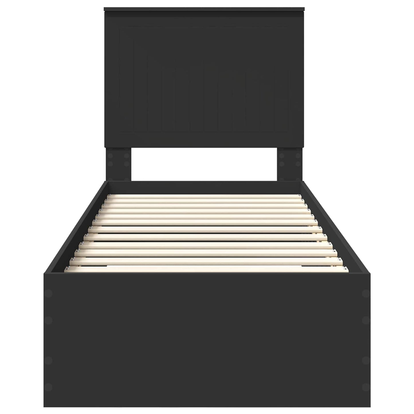 Bedframe met lade Zwart en Zilver 70 x 190 cm Bewerkt hout is nu te koop bij PeponiXL, paradijselijk wonen!