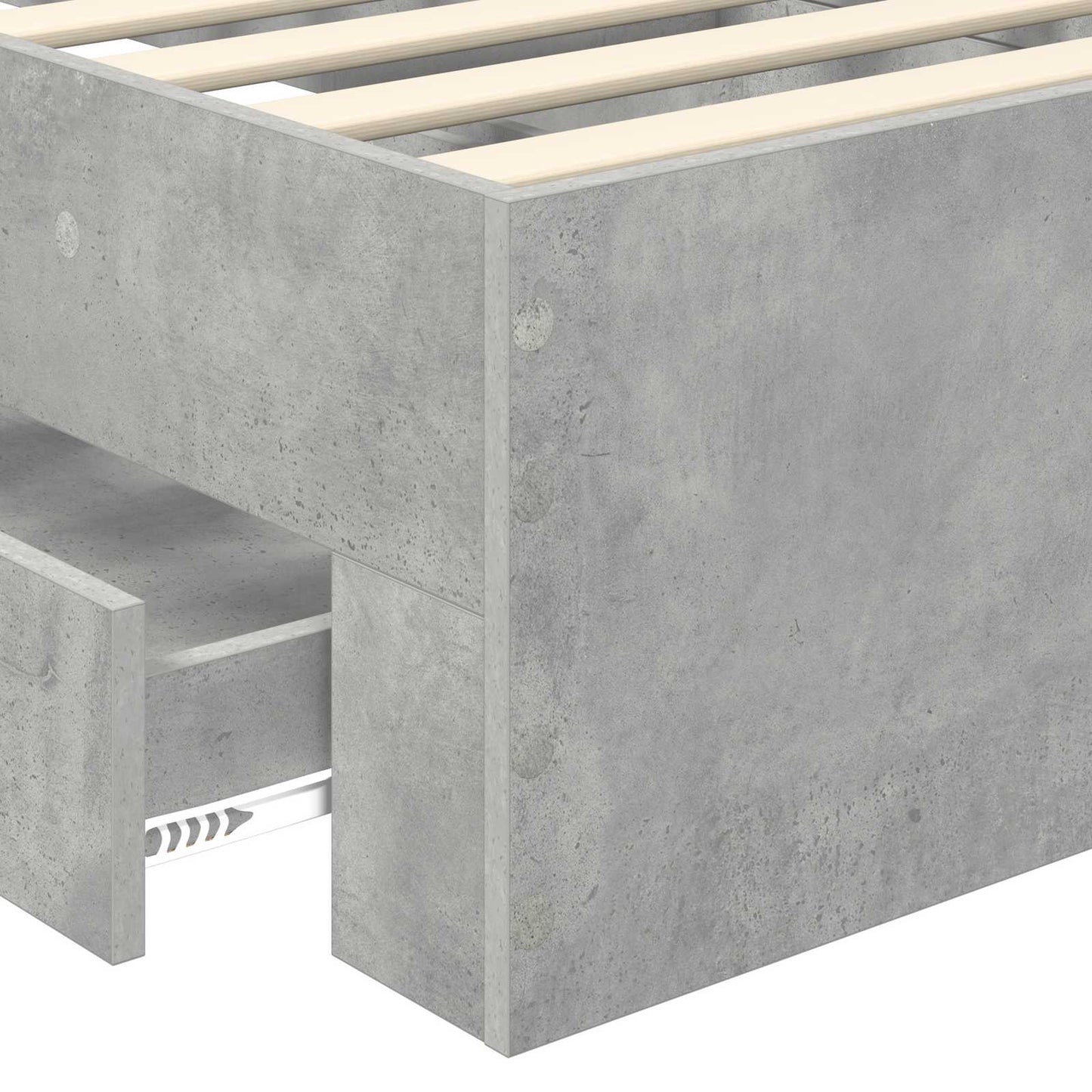 Bedframe Beton Grijs en Zilver 70 x 190 cm Bewerkt hout is nu te koop bij PeponiXL, paradijselijk wonen!