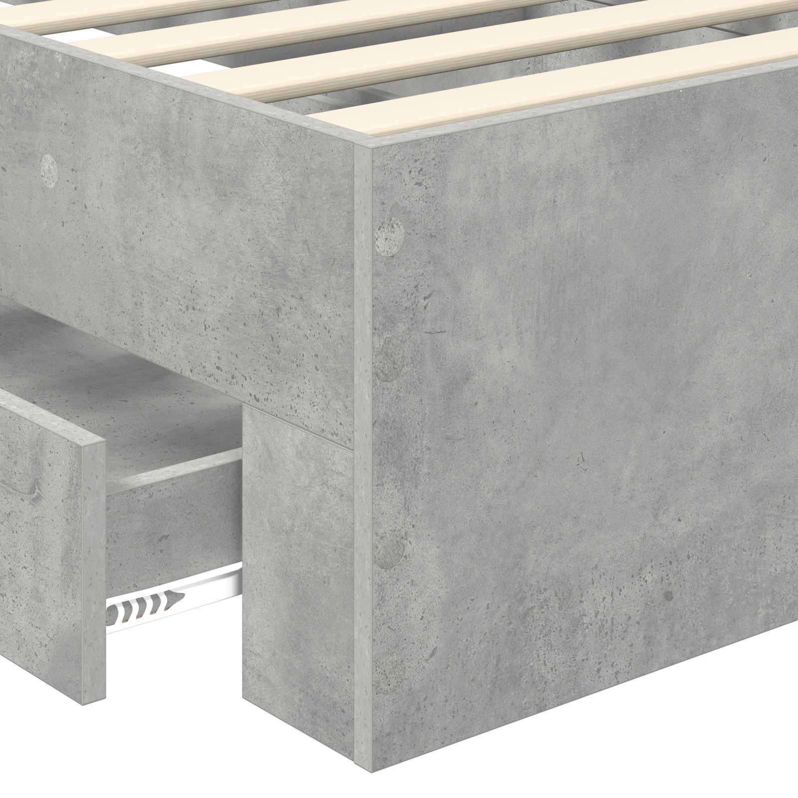 Bedframe Beton Grijs en Zilver 70 x 190 cm Bewerkt hout is nu te koop bij PeponiXL, paradijselijk wonen!