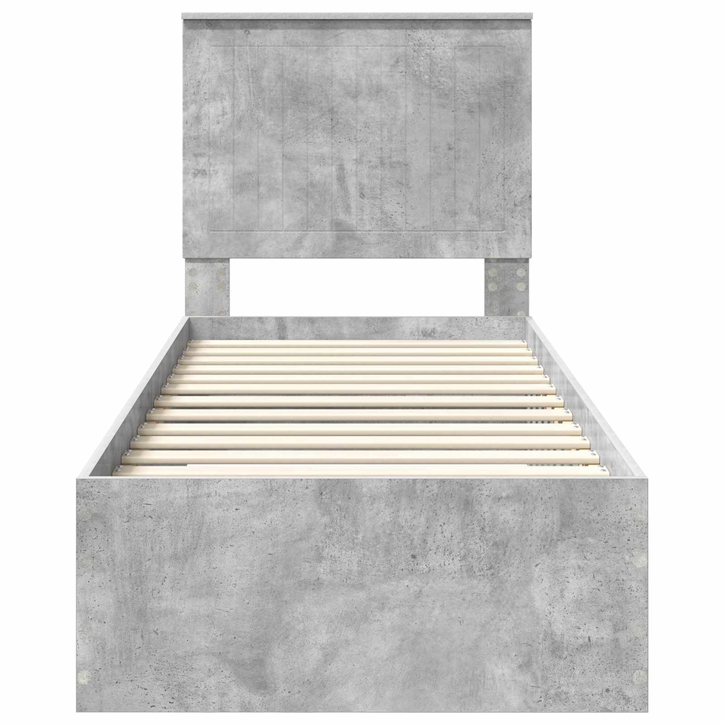 Bedframe Beton Grijs en Zilver 70 x 190 cm Bewerkt hout is nu te koop bij PeponiXL, paradijselijk wonen!