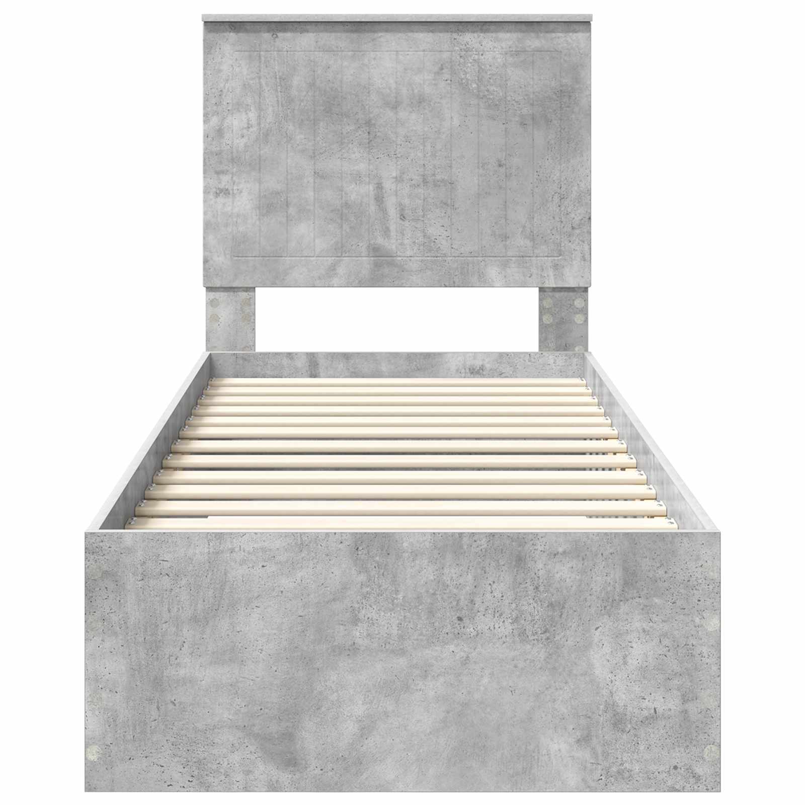 Bedframe Beton Grijs en Zilver 70 x 190 cm Bewerkt hout is nu te koop bij PeponiXL, paradijselijk wonen!