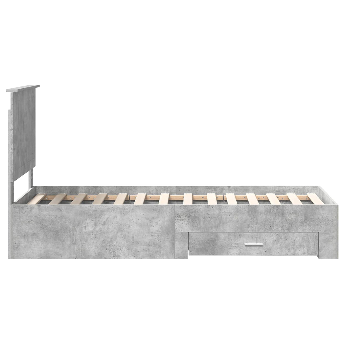 Bedframe Beton Grijs en Zilver 70 x 190 cm Bewerkt hout is nu te koop bij PeponiXL, paradijselijk wonen!