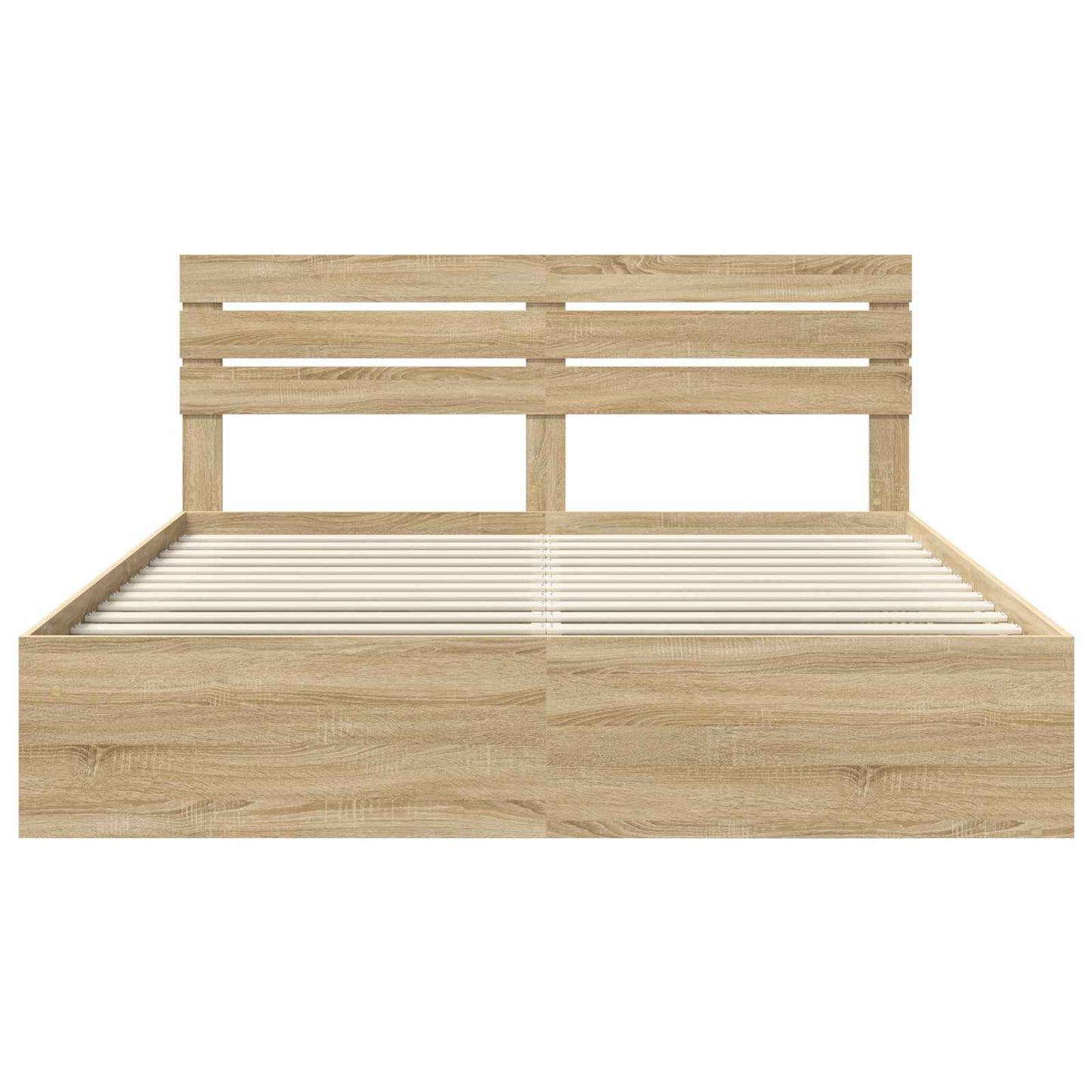 Bedframe met hoofdeinde Sonoma 200 x 200 cm Massief grenenhout is nu te koop bij PeponiXL, paradijselijk wonen!