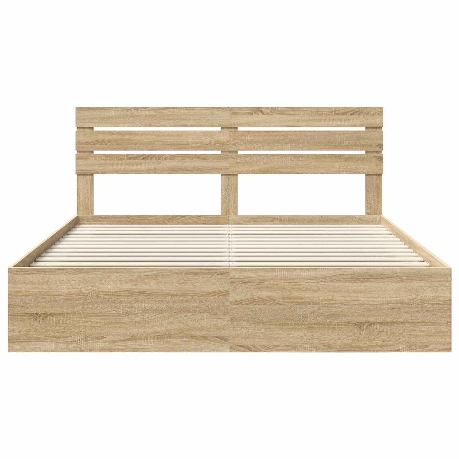 Bedframe met hoofdeinde Sonoma 200 x 200 cm Massief grenenhout is nu te koop bij PeponiXL, paradijselijk wonen!