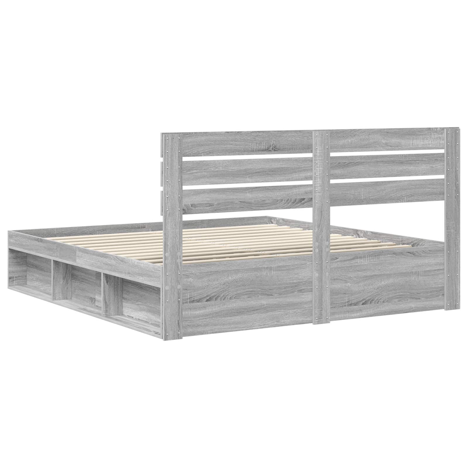 Bedframe Grijs Sonoma 200 x 200 cm Massief grenenhout is nu te koop bij PeponiXL, paradijselijk wonen!