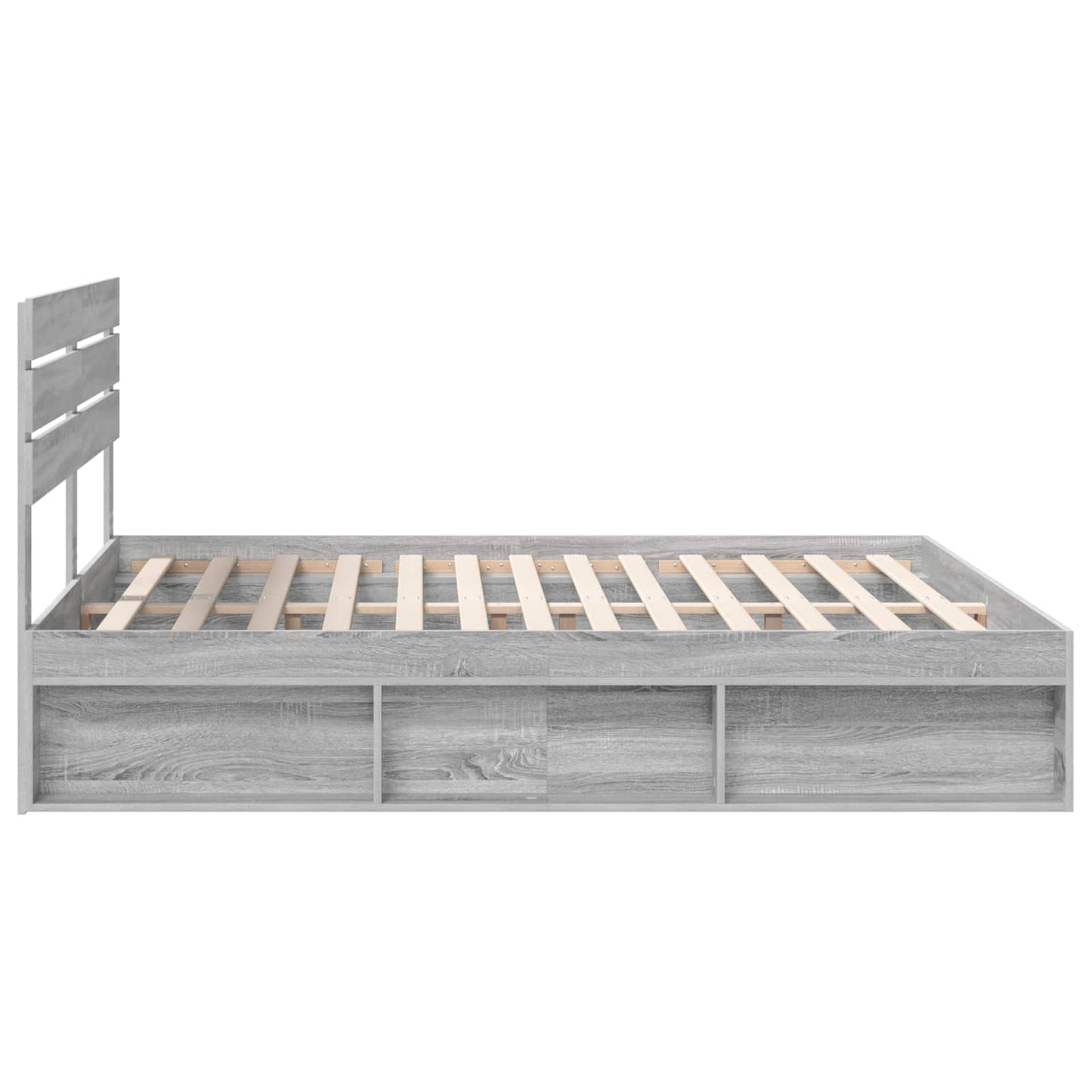 Bedframe Grijs Sonoma 200 x 200 cm Massief grenenhout is nu te koop bij PeponiXL, paradijselijk wonen!