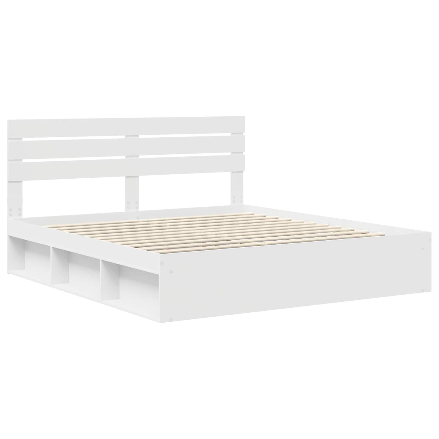 Bedframe met hoofdeinde Wit 180 x 200 cm Massief grenenhout is nu te koop bij PeponiXL, paradijselijk wonen!