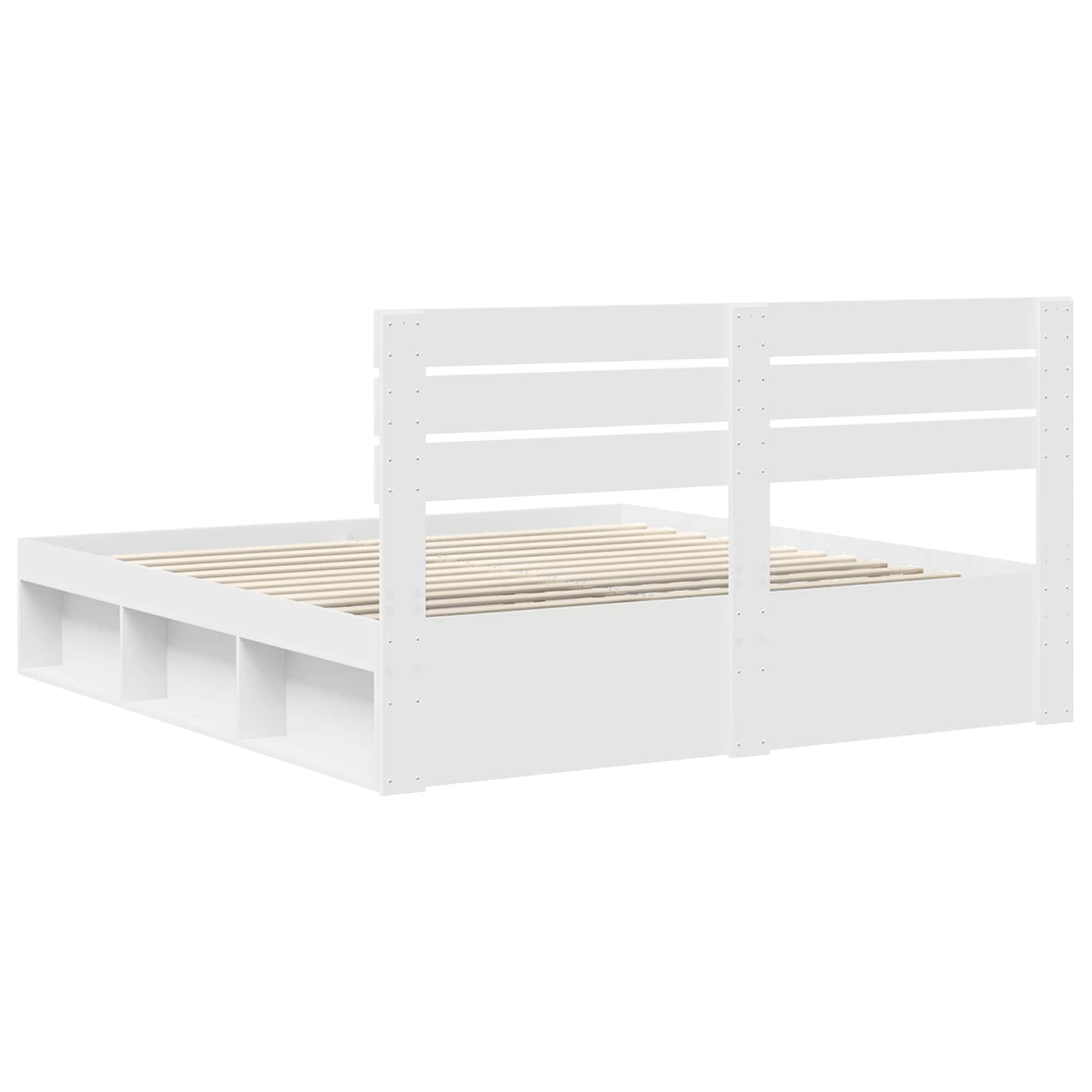 Bedframe met hoofdeinde Wit 180 x 200 cm Massief grenenhout is nu te koop bij PeponiXL, paradijselijk wonen!