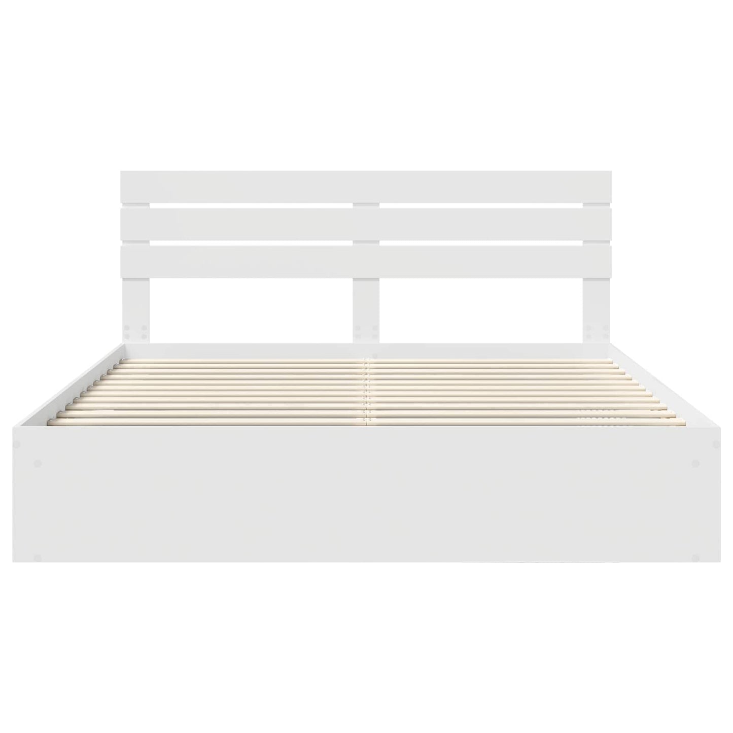 Bedframe met hoofdeinde Wit 180 x 200 cm Massief grenenhout is nu te koop bij PeponiXL, paradijselijk wonen!