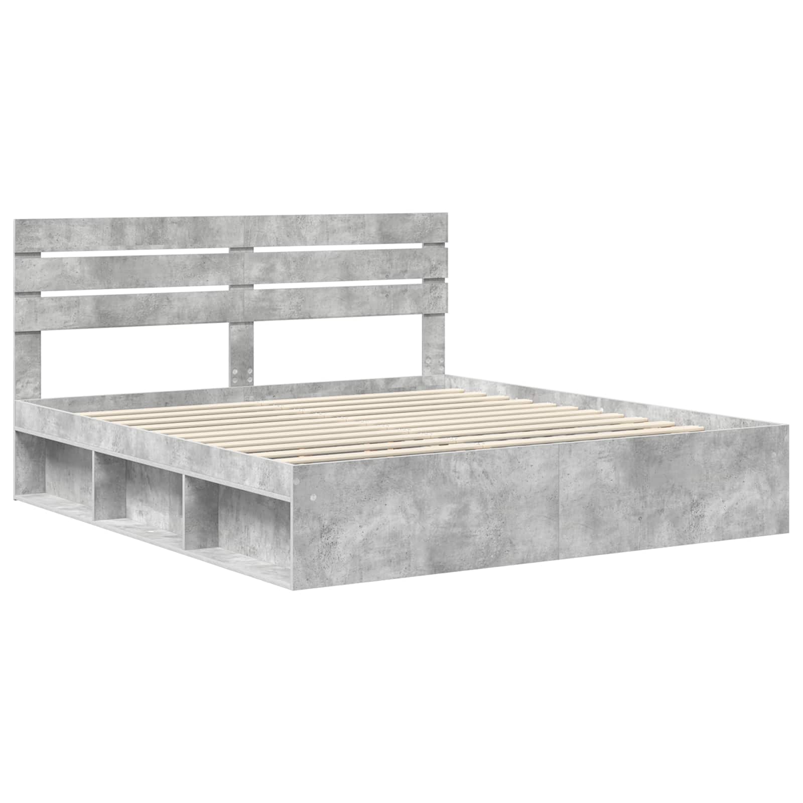 Bedframe met hoofdeinde Beton 180 x 200 cm Massief grenenhout is nu te koop bij PeponiXL, paradijselijk wonen!