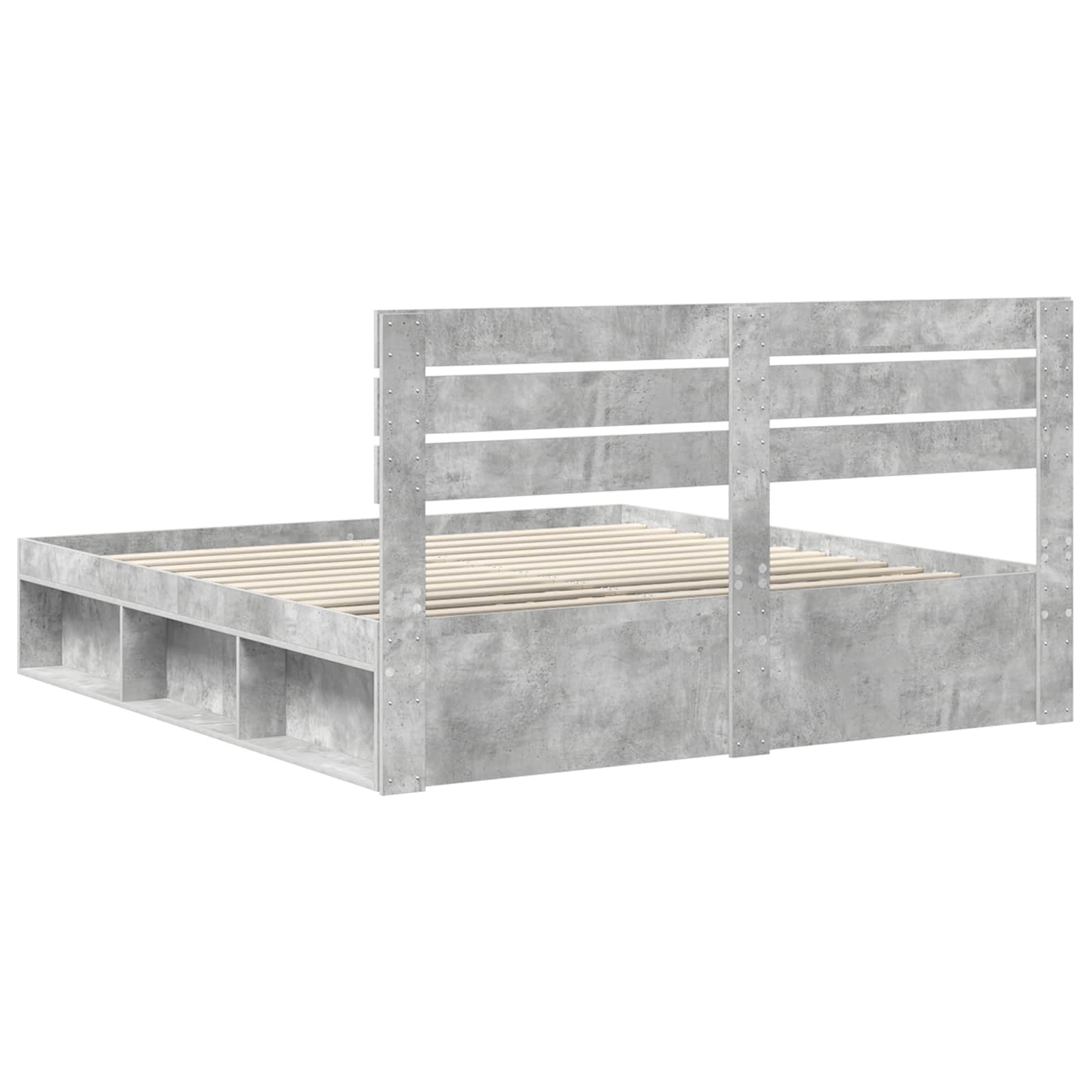 Bedframe met hoofdeinde Beton 180 x 200 cm Massief grenenhout is nu te koop bij PeponiXL, paradijselijk wonen!