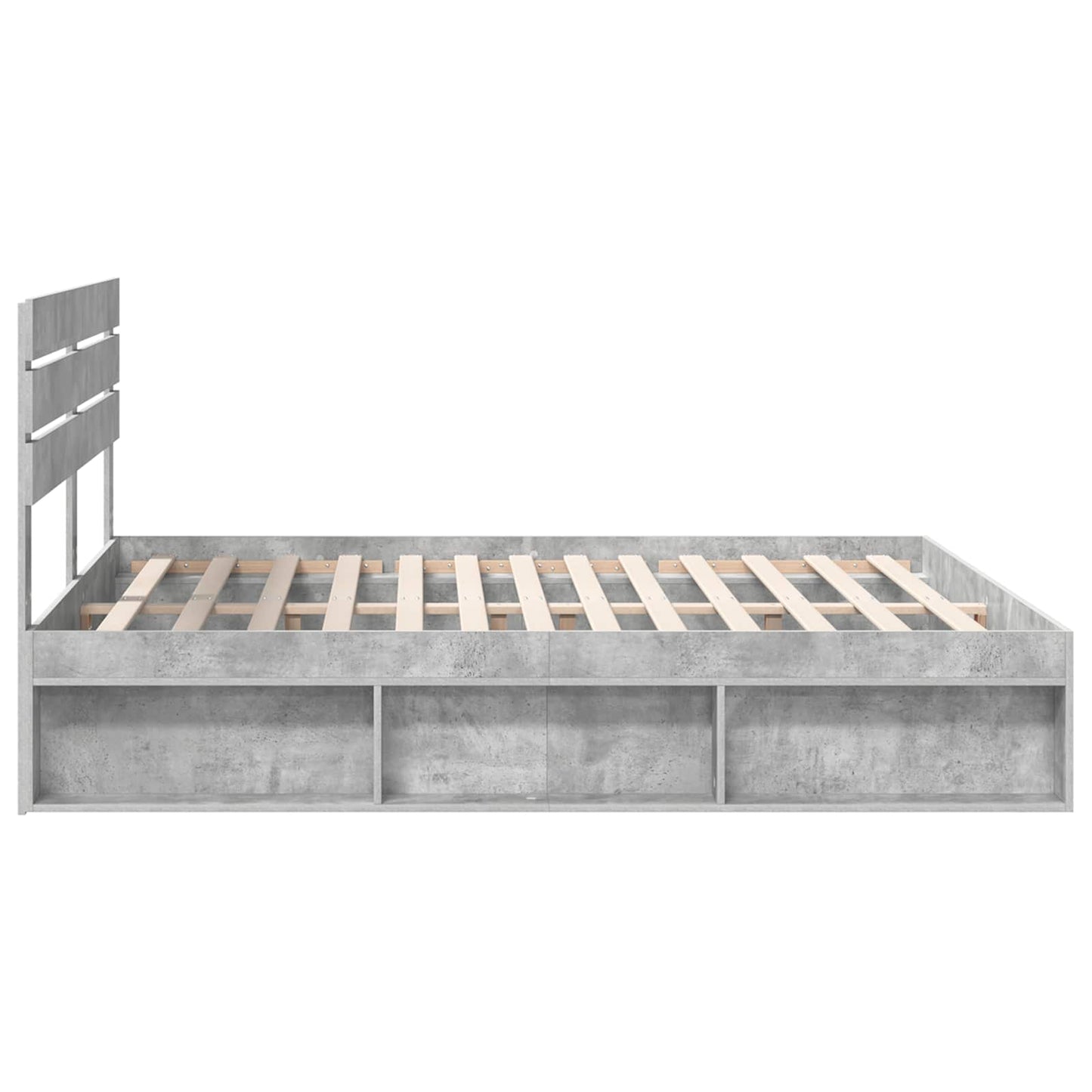 Bedframe met hoofdeinde Beton 180 x 200 cm Massief grenenhout is nu te koop bij PeponiXL, paradijselijk wonen!