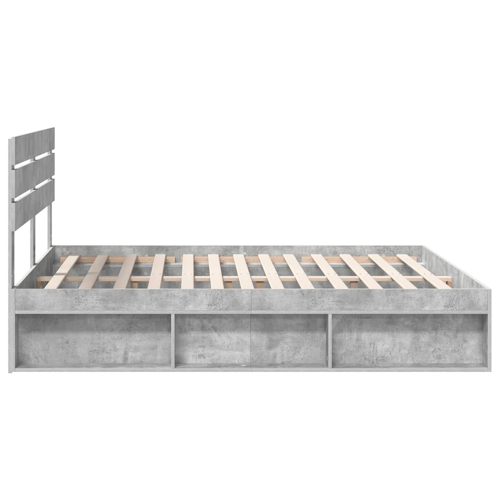 Bedframe met hoofdeinde Beton 180 x 200 cm Massief grenenhout is nu te koop bij PeponiXL, paradijselijk wonen!